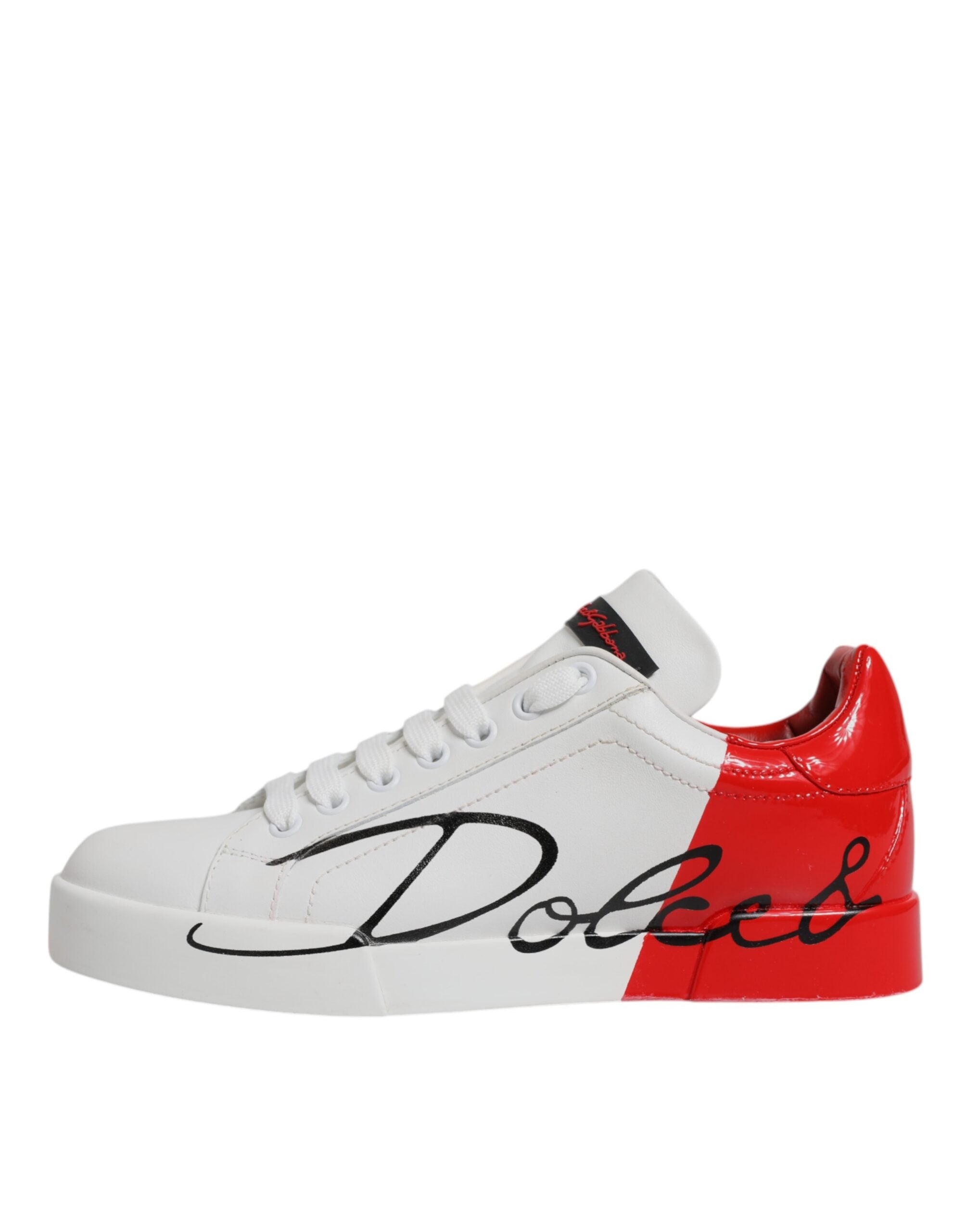 Dolce & Gabbana Weiß Rot Logo Portofino Turnschuhe Schuhe