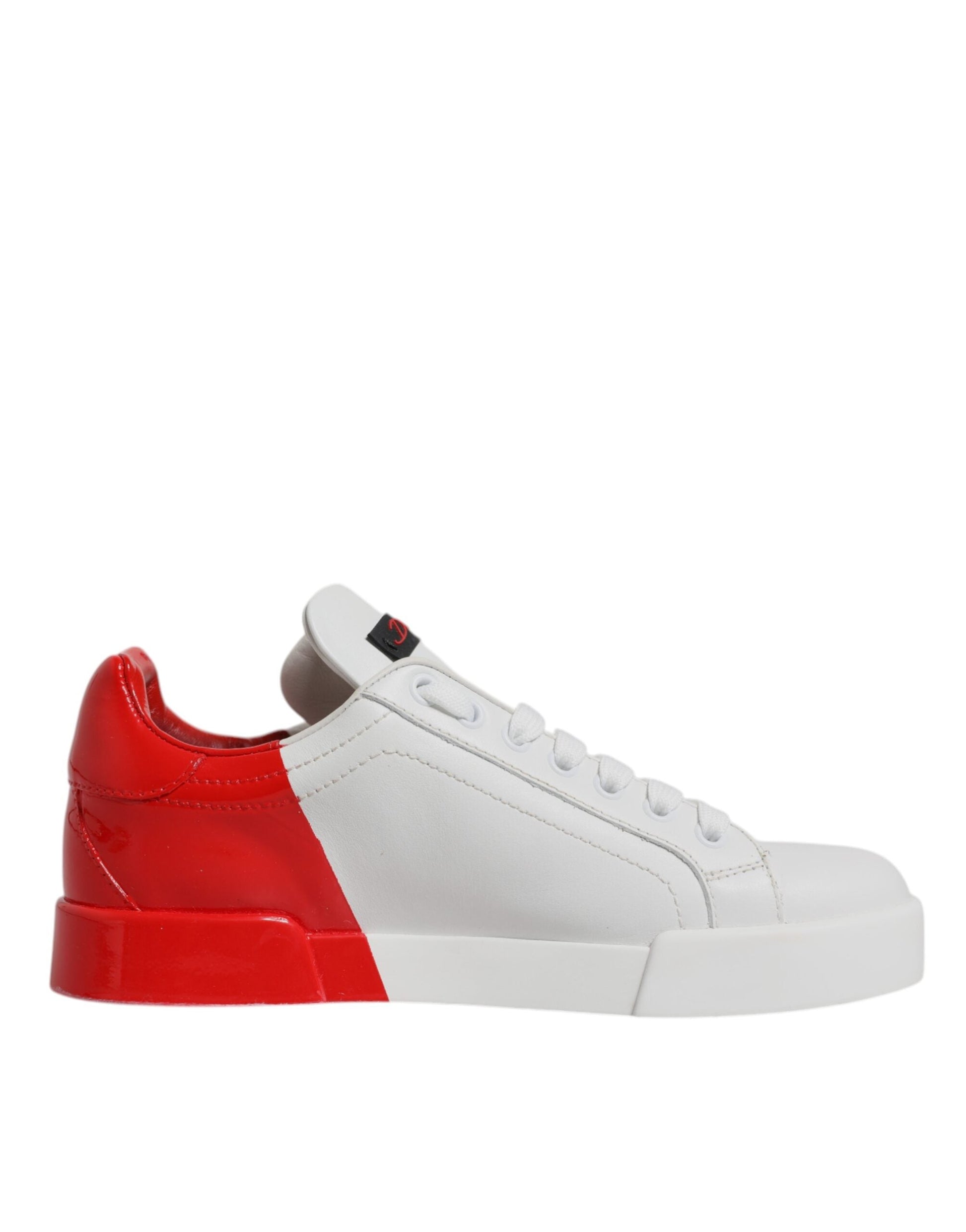 Dolce & Gabbana Weiß Rot Logo Portofino Turnschuhe Schuhe