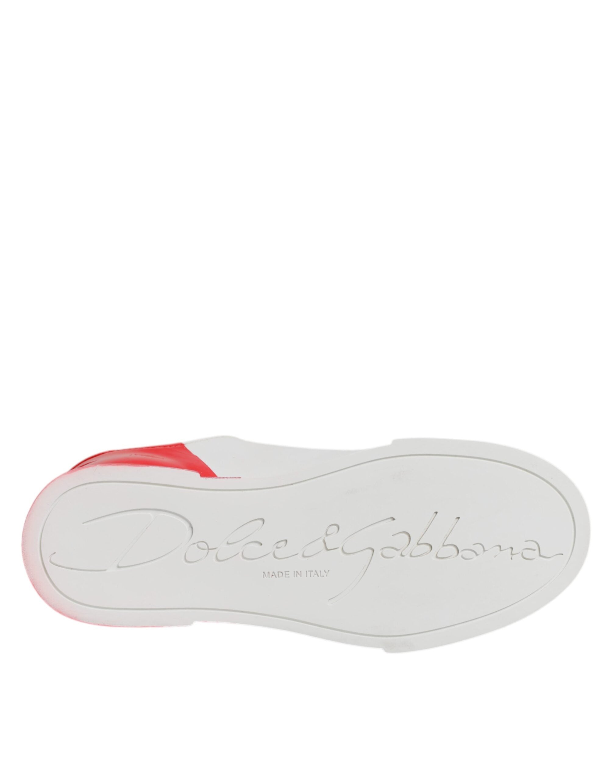 Dolce & Gabbana Weiß Rot Logo Portofino Turnschuhe Schuhe