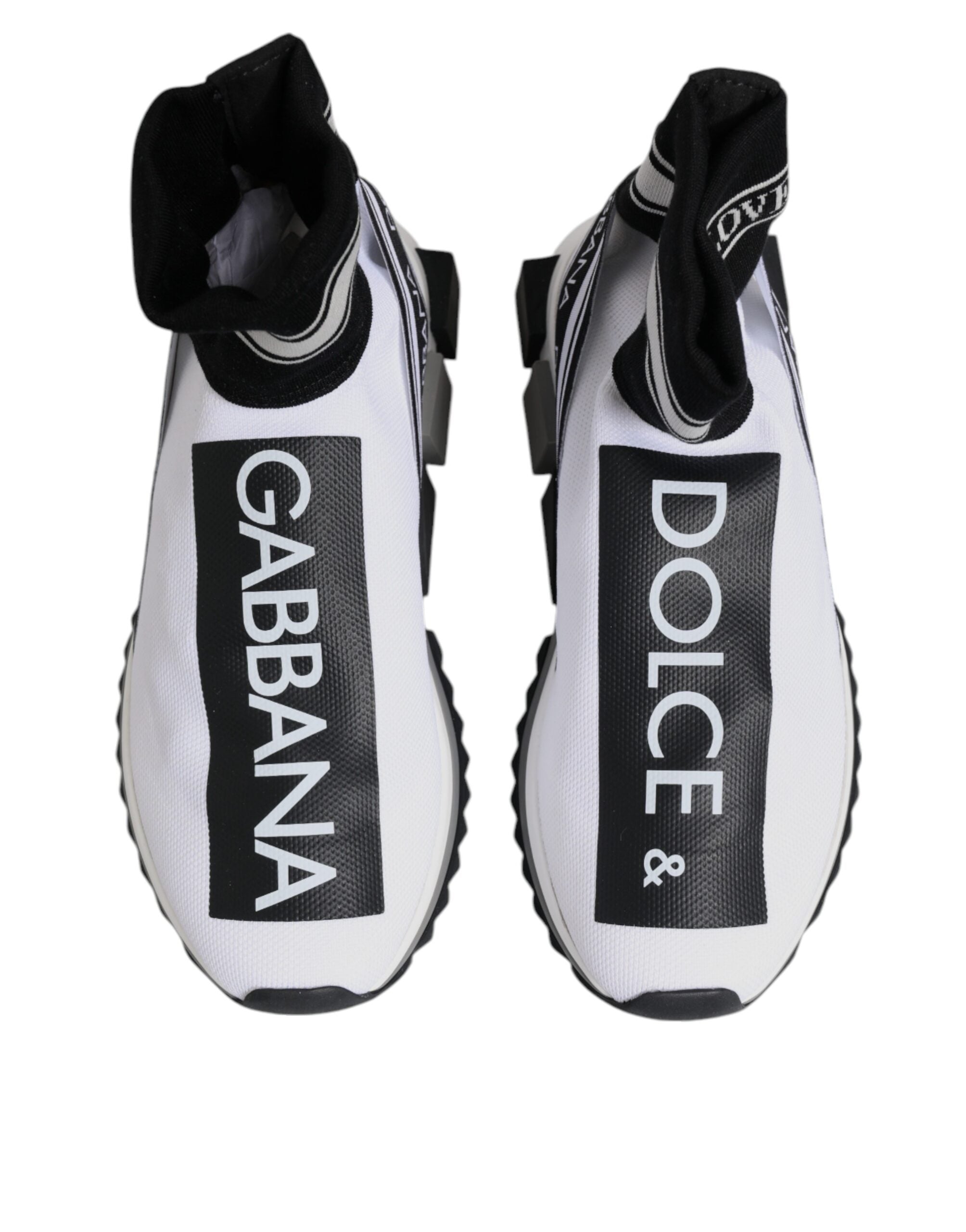 Dolce & Gabbana Weiß Schwarz Sorrento Socken Sneakers Schuhe
