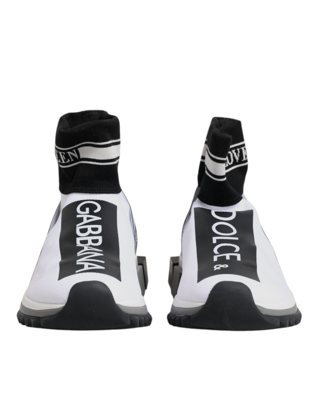 Dolce & Gabbana Weiß Schwarz Sorrento Socken Sneakers Schuhe