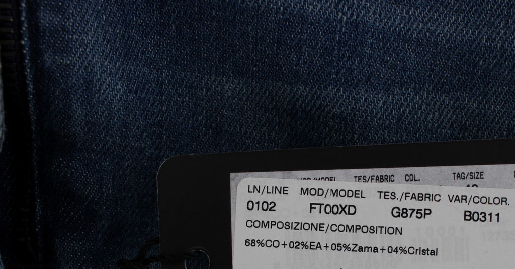 Dolce & Gabbana Crystal Roses Herz verschönert Jeans