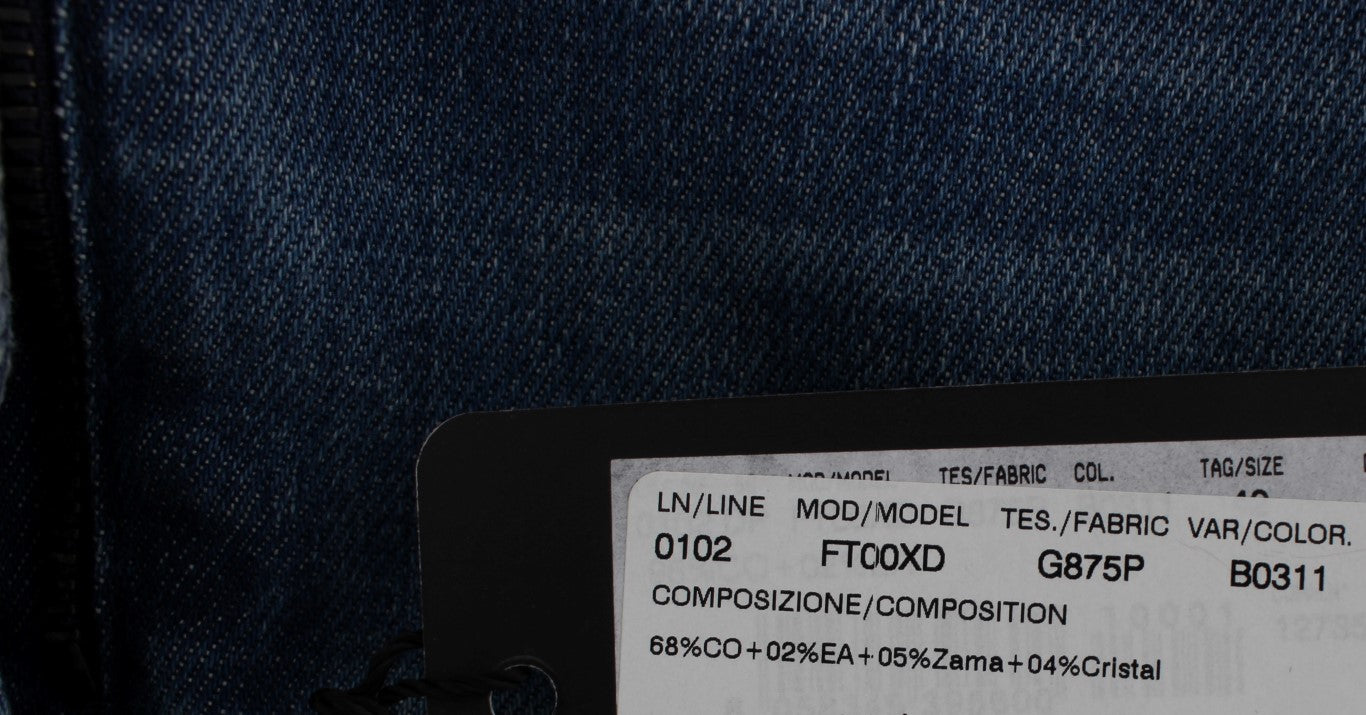 Dolce & Gabbana Crystal Roses Herz verschönert Jeans