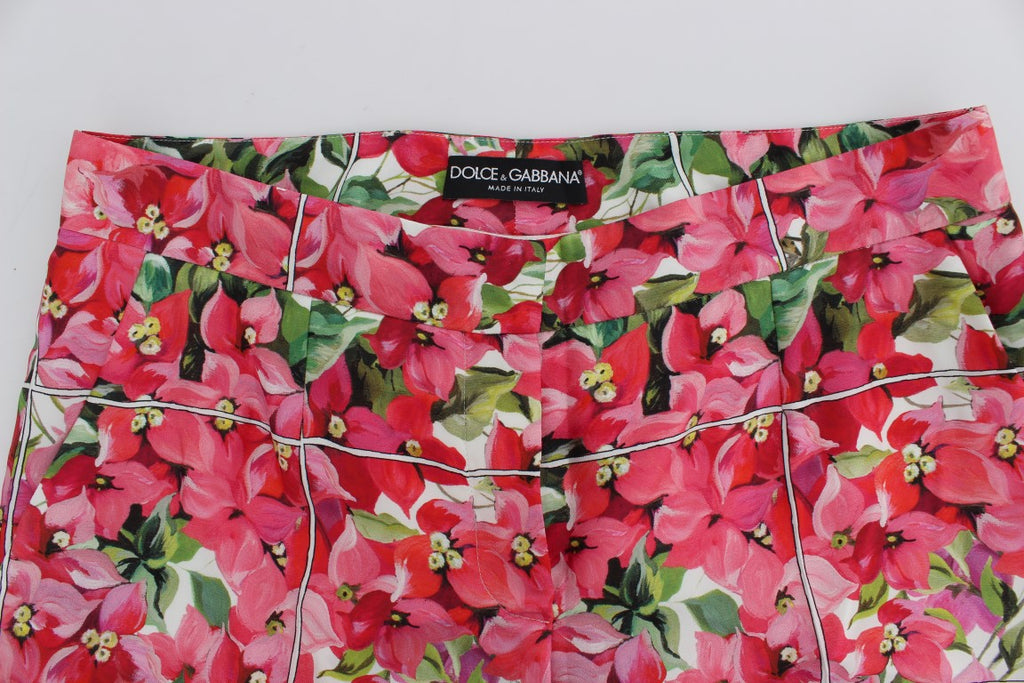 Dolce & Gabbana Multicolor Floral Knie Capris Shorts Hosen