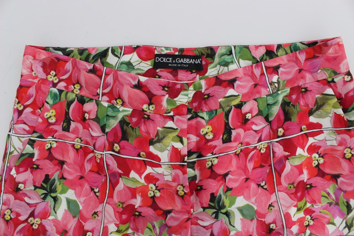 Dolce & Gabbana Multicolor Floral Knie Capris Shorts Hosen