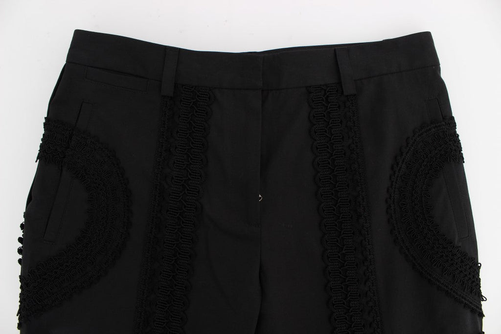 Dolce & Gabbana Schwarze Baumwoll-Stretch-Capris-Hose