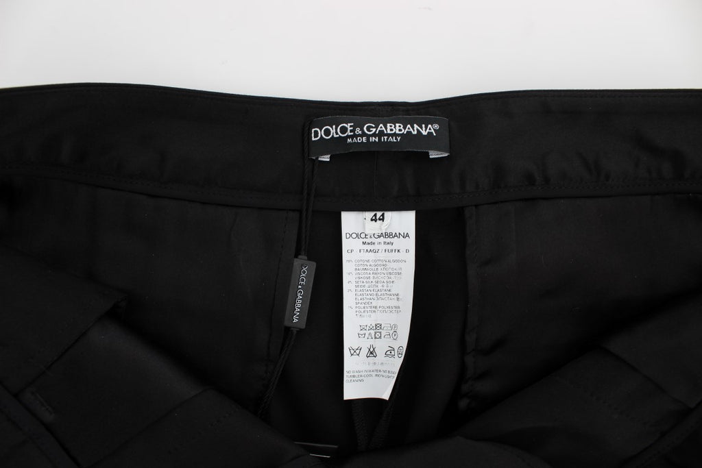Dolce & Gabbana Schwarze Baumwoll-Stretch-Capris-Hose