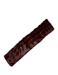 Dolce & Gabbana Schwarzer Rot-Streifen Pelzschal Halstuch