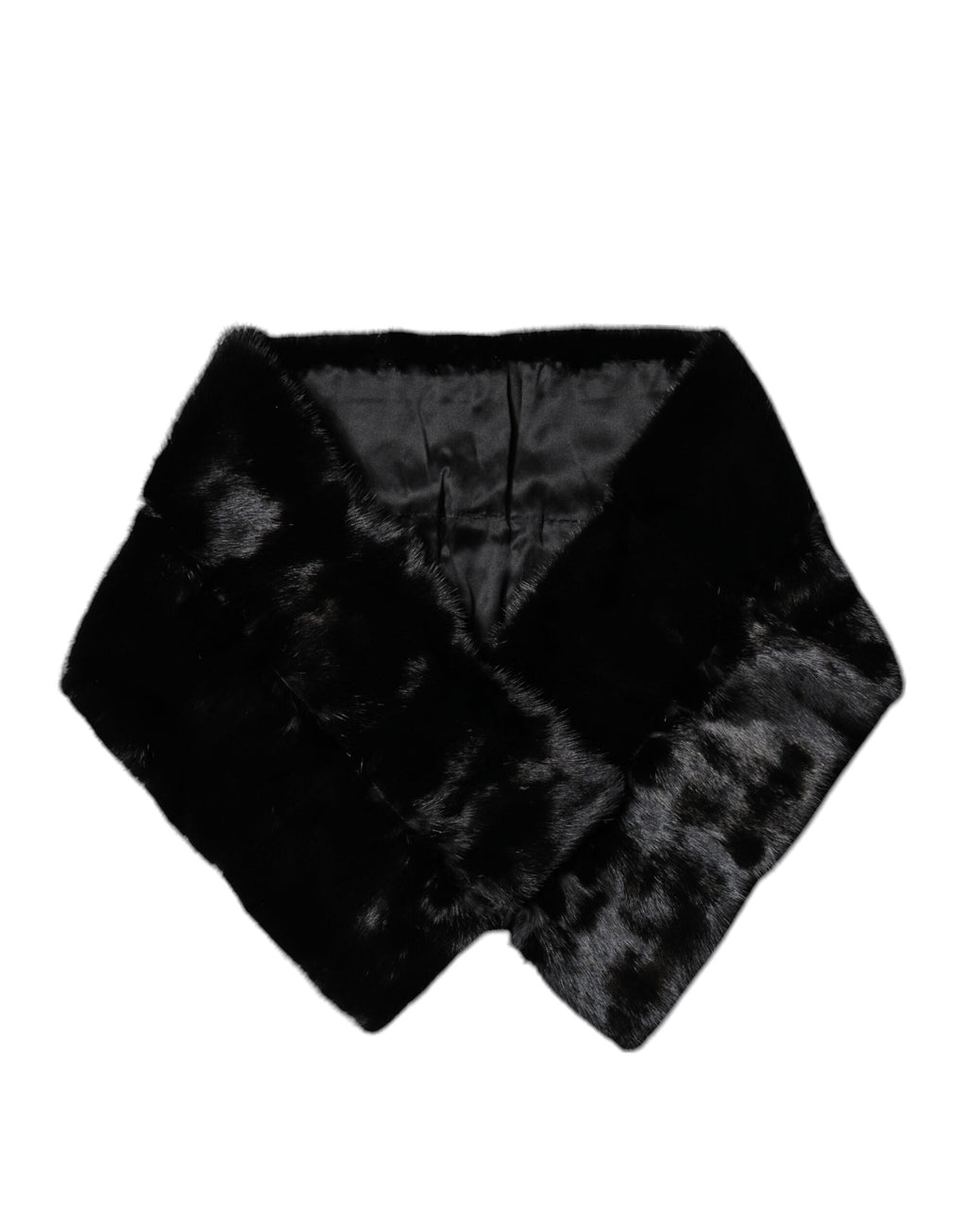 Dolce & Gabbana Schwarzer Pelzschal Hals Wrap Cover Kragenschal