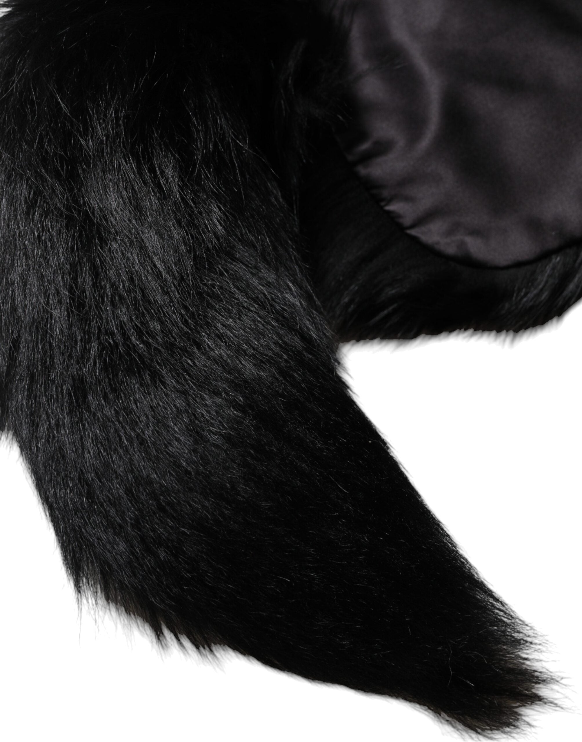 Dolce & Gabbana Schwarzer Fuchs Pelz Halswärmer Winterschal