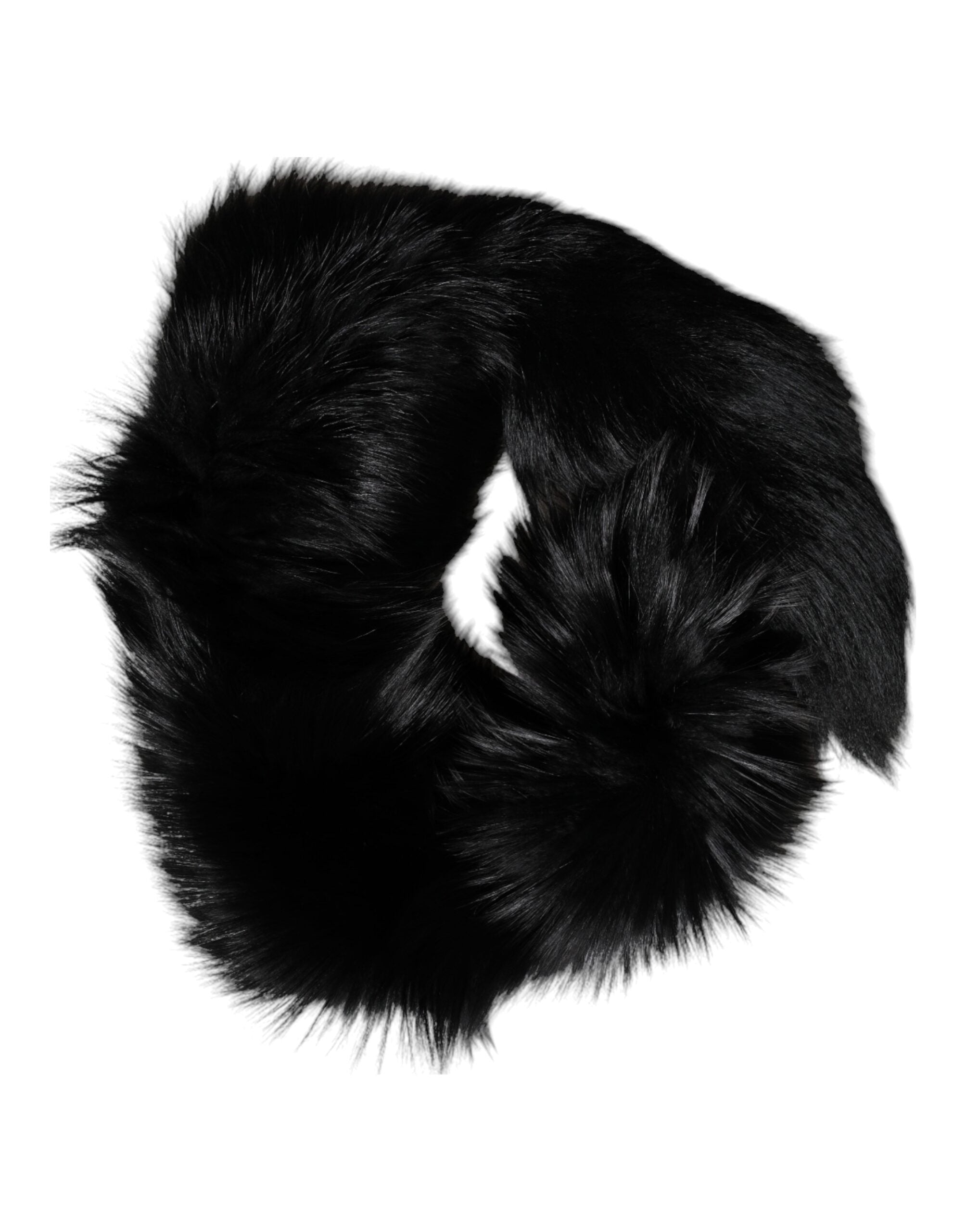 Dolce & Gabbana Schwarzer Fuchs Pelz Halswärmer Winterschal