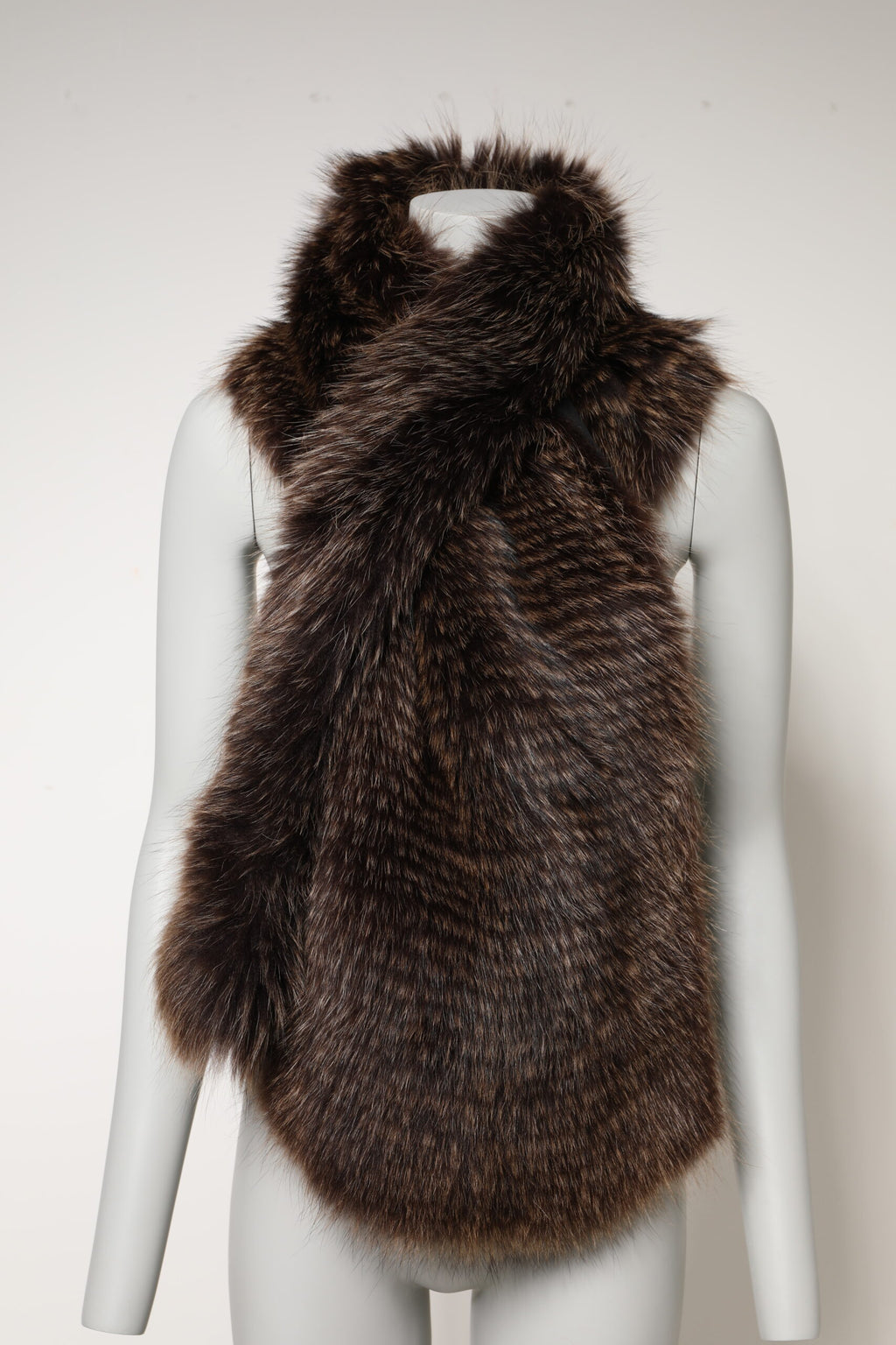 Dolce & Gabbana Brauner Waschbär Pelz Halswärmer Winterschal