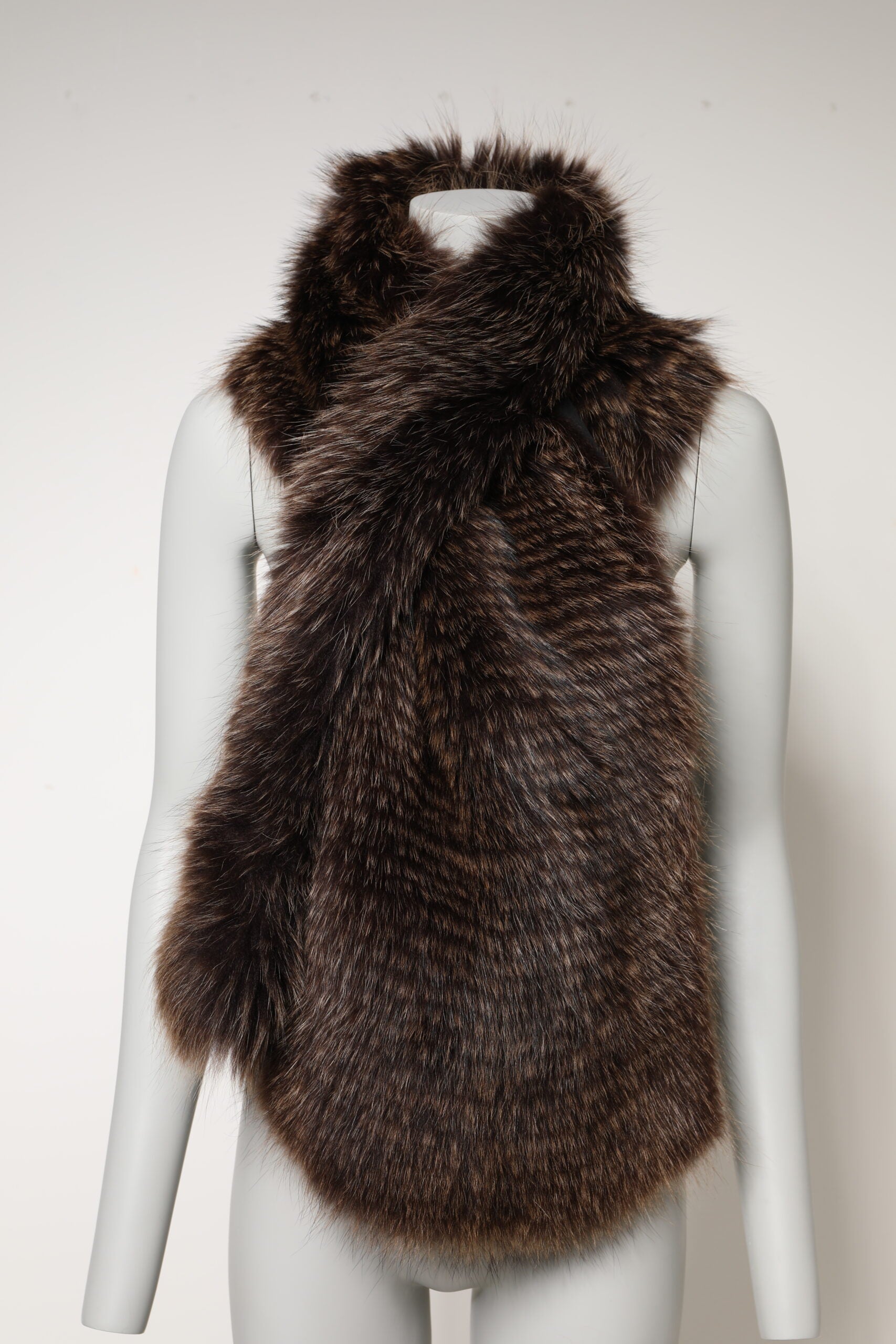 Dolce & Gabbana Brauner Waschbär Pelz Halswärmer Winterschal