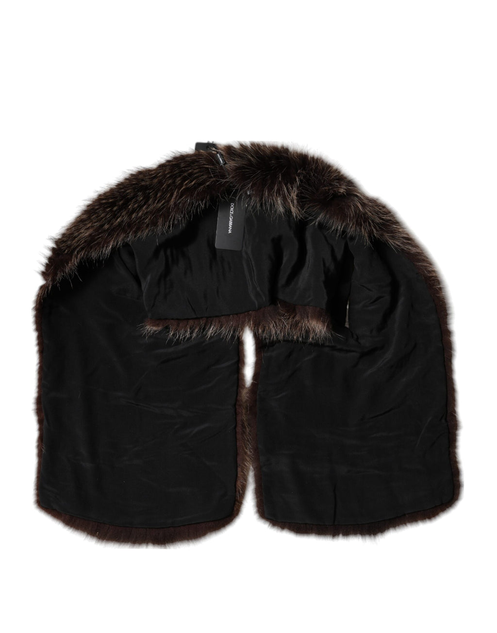 Dolce & Gabbana Brauner Waschbär Pelz Halswärmer Winterschal