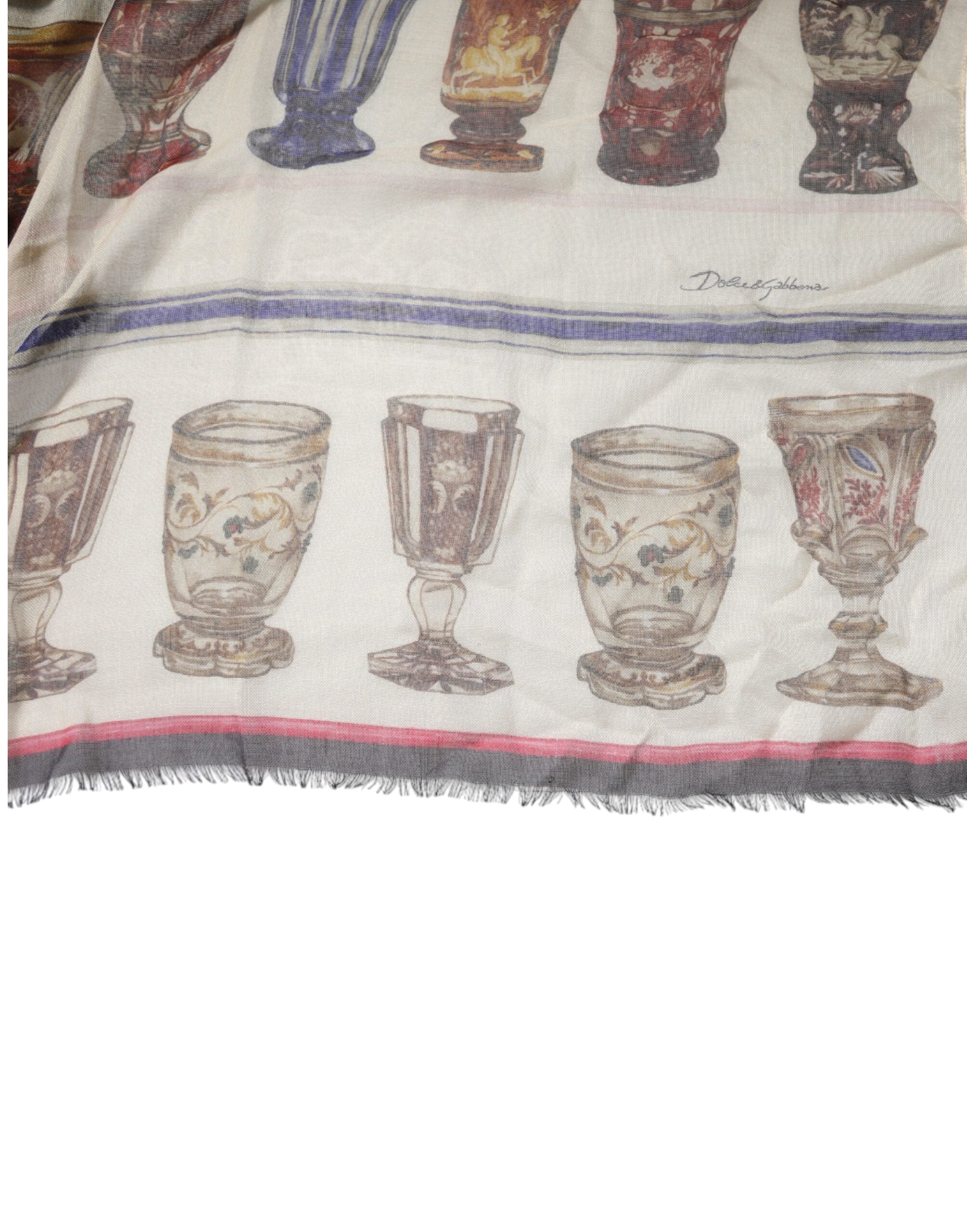 Dolce & Gabbana Multicolor Glas Kaschmir Foulard-Schal