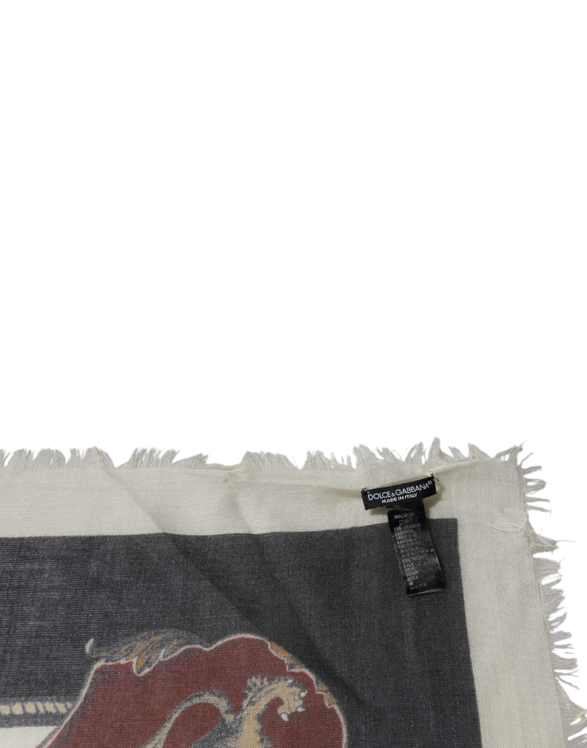 Dolce & Gabbana Mehrfarbig bedruckter Foulardschal aus Kaschmir