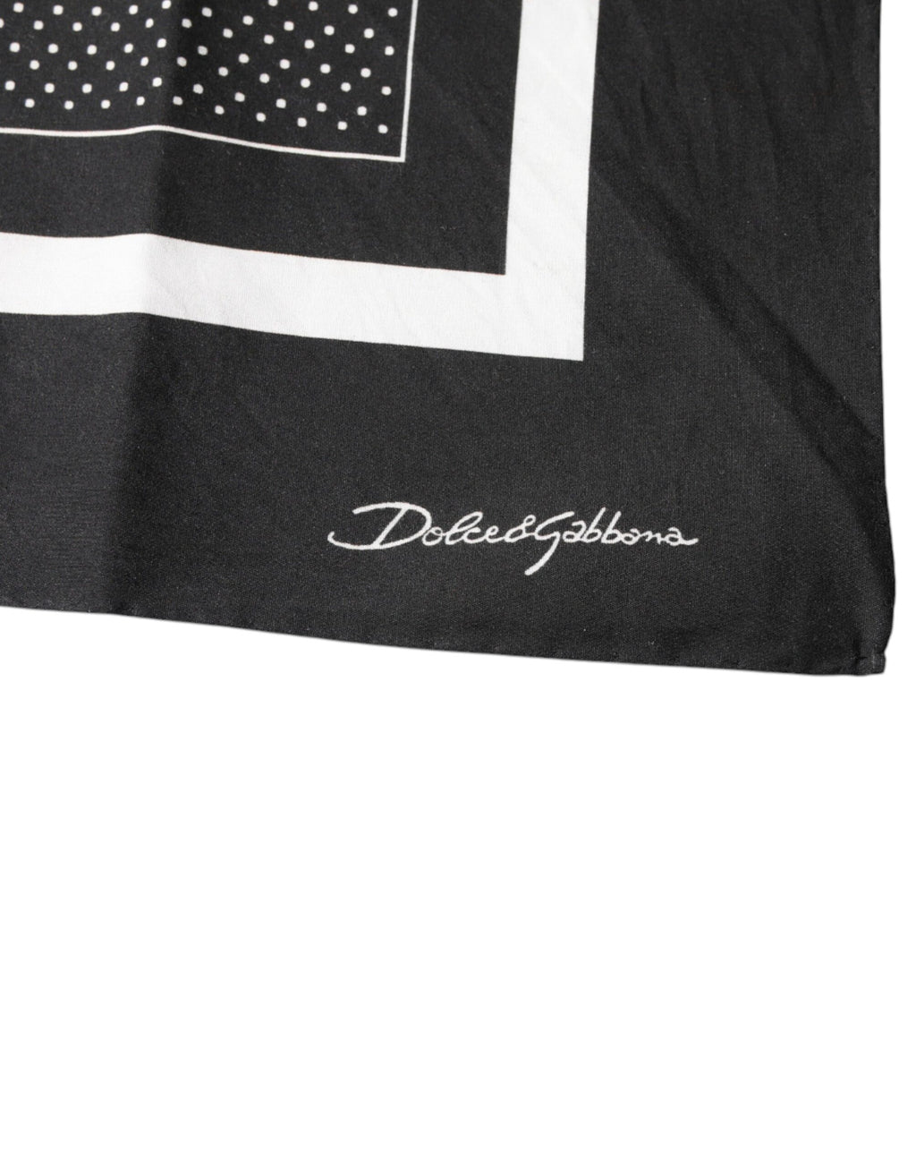 Dolce & Gabbana Schwarz gepunktetes Taschentuch aus Baumwolle