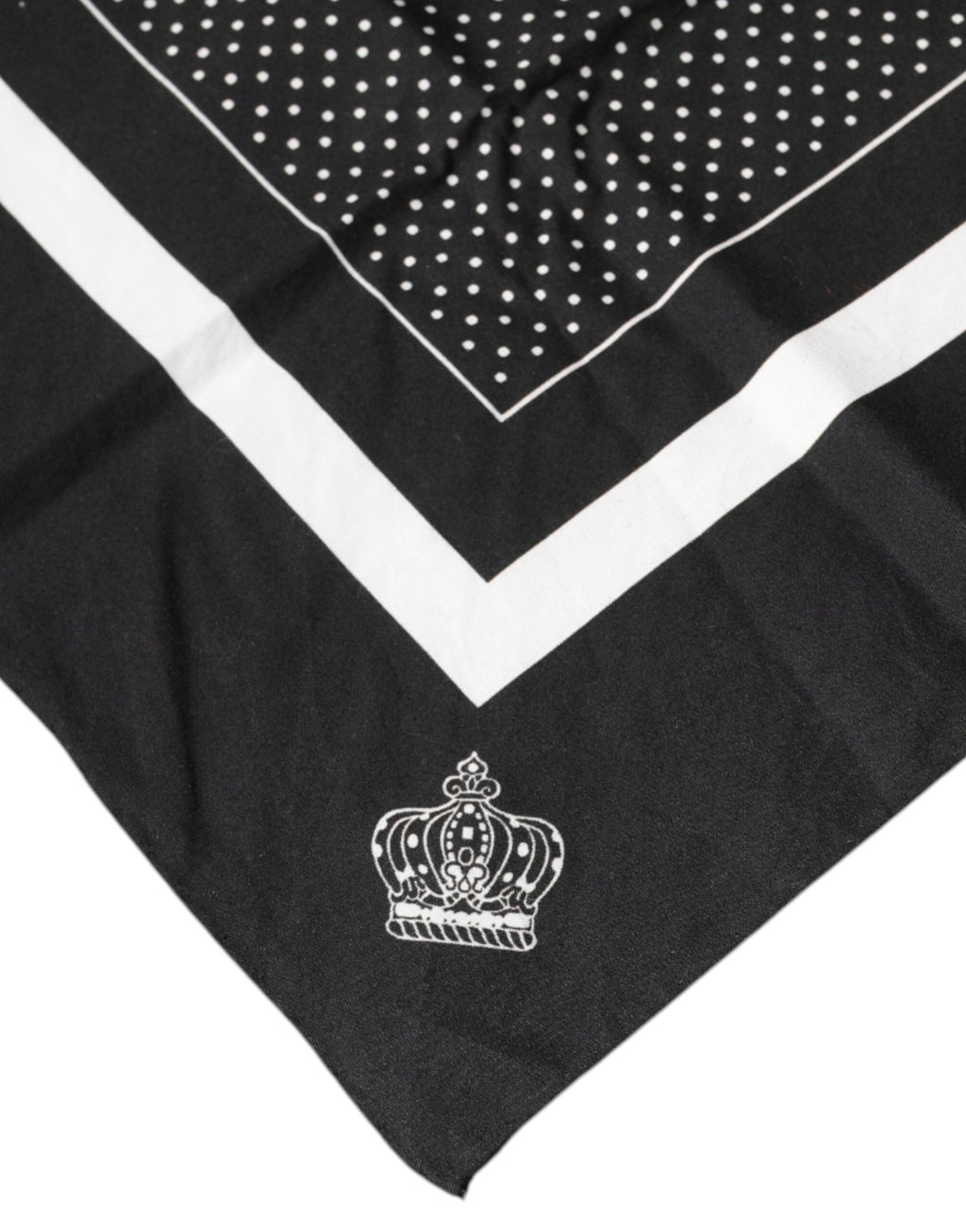 Dolce & Gabbana Schwarz gepunktetes Taschentuch aus Baumwolle