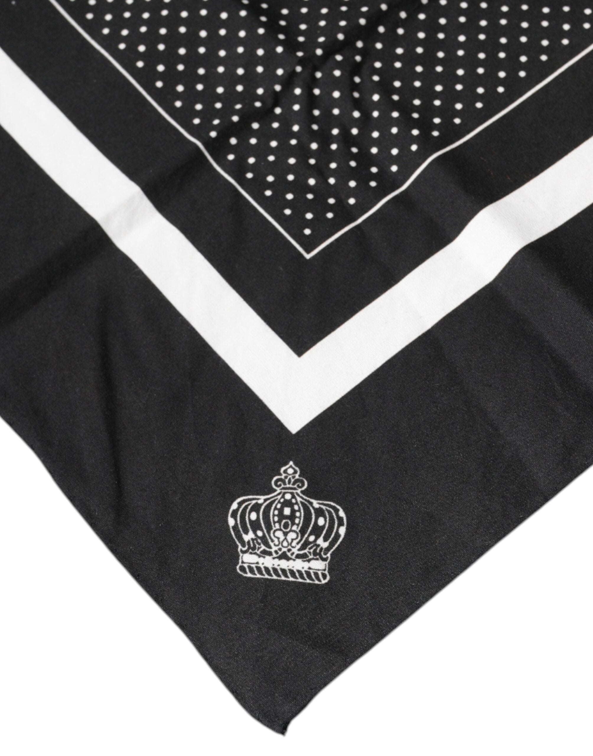 Dolce & Gabbana Schwarz gepunktetes Taschentuch aus Baumwolle