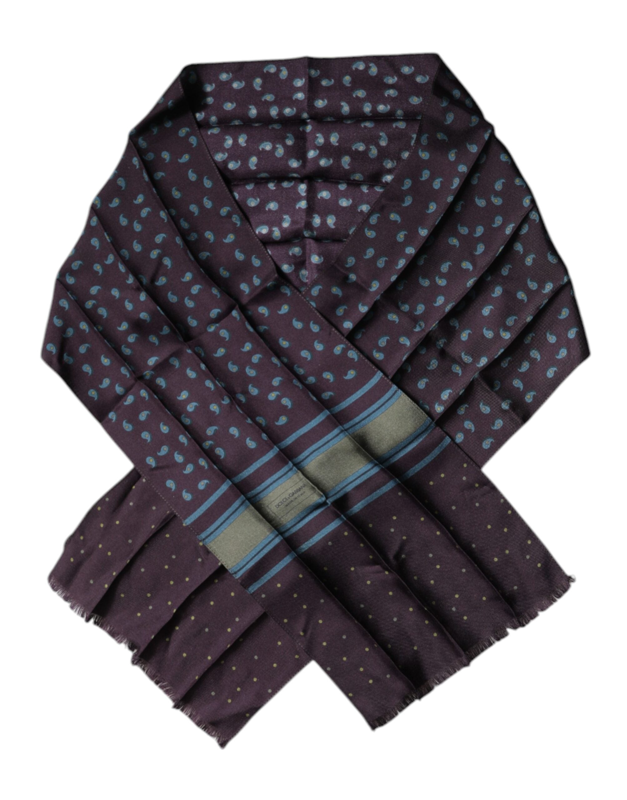 Dolce & Gabbana Lila Fantasie Seide Hals Wrap Schal Halstuch