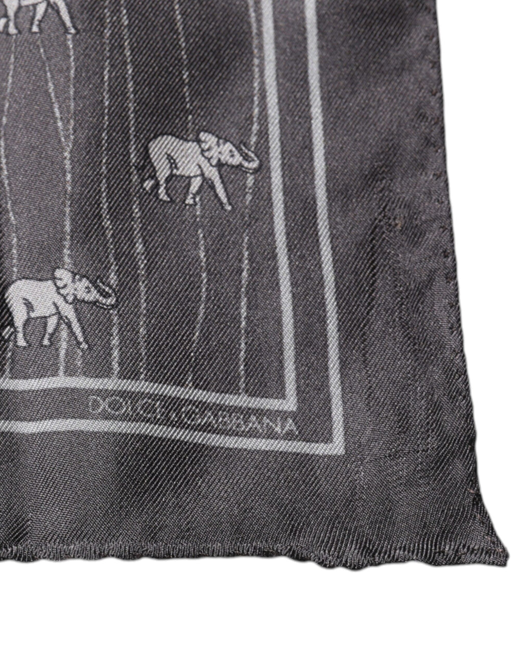 Dolce & Gabbana Brauner Elefant Fantasy Taschentuchschal