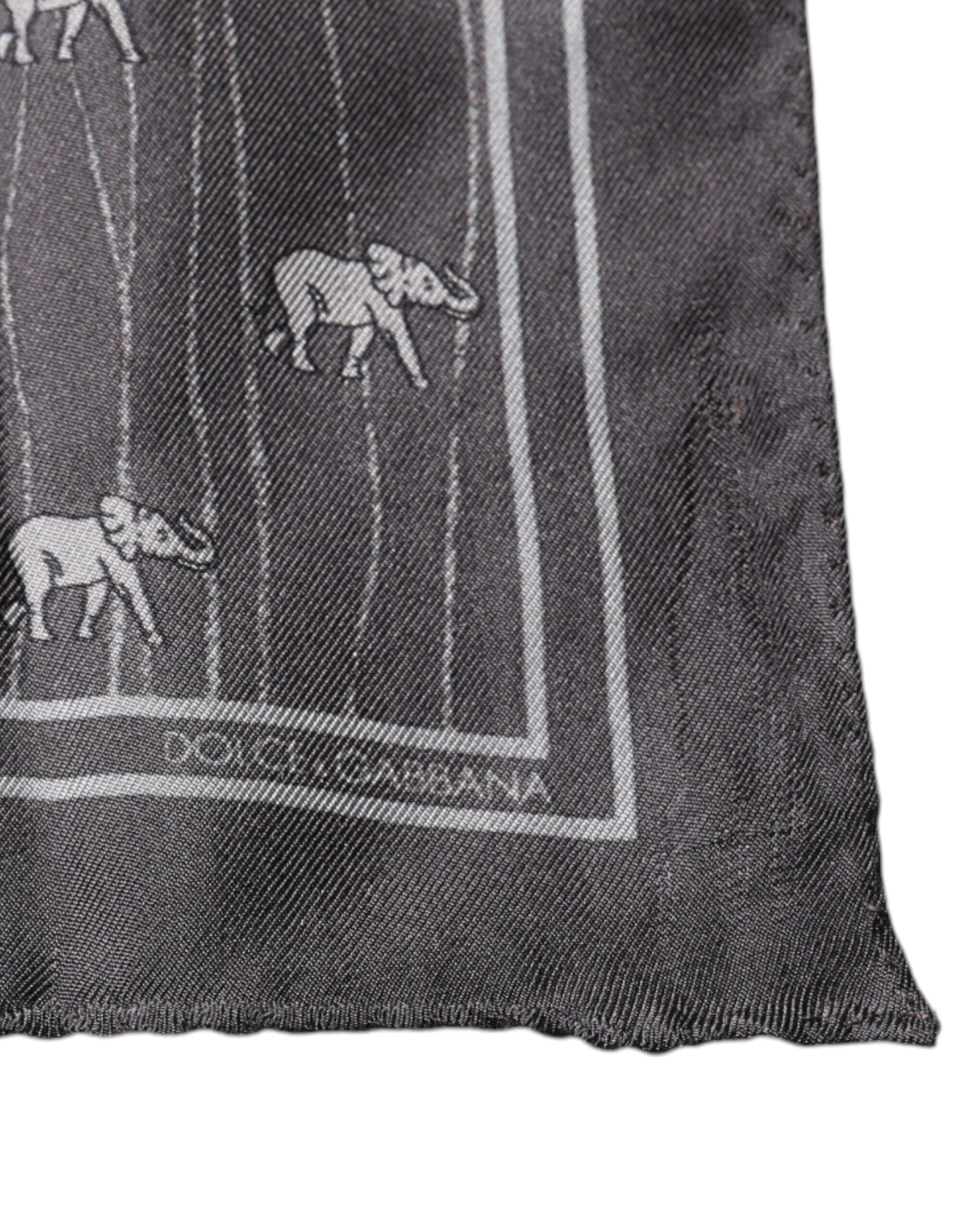 Dolce & Gabbana Brauner Elefant Fantasy Taschentuchschal