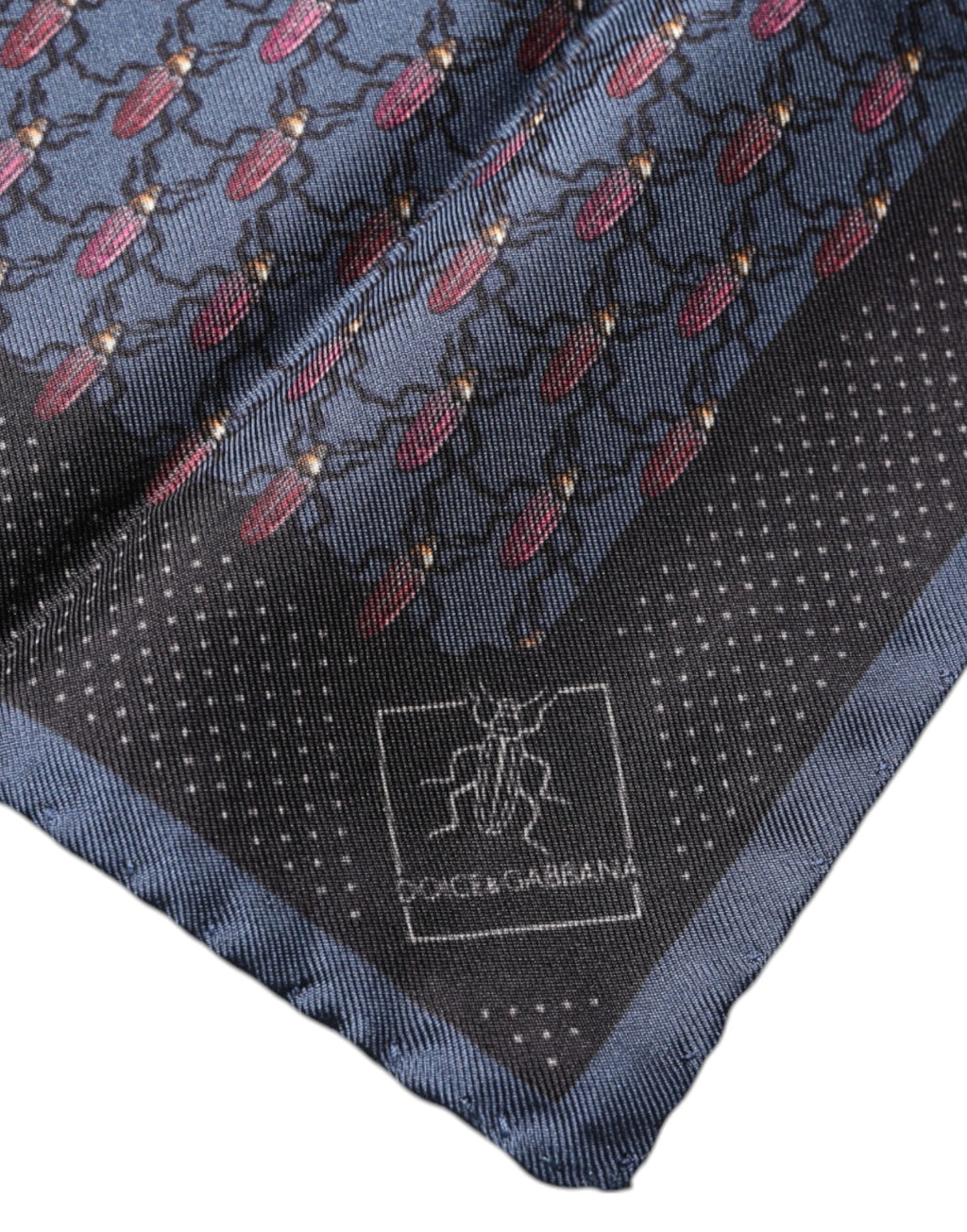 Dolce & Gabbana Dunkelblauer Käfer Square Taschentuchschal