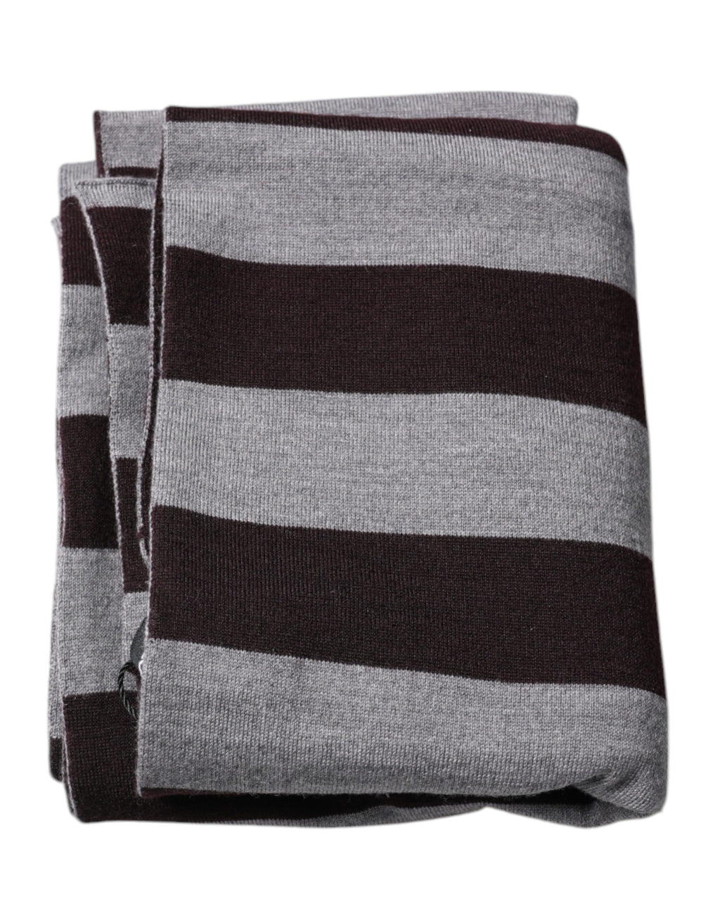 Dolce & Gabbana Schwarz-grau gestreiftes Wollhalstuch