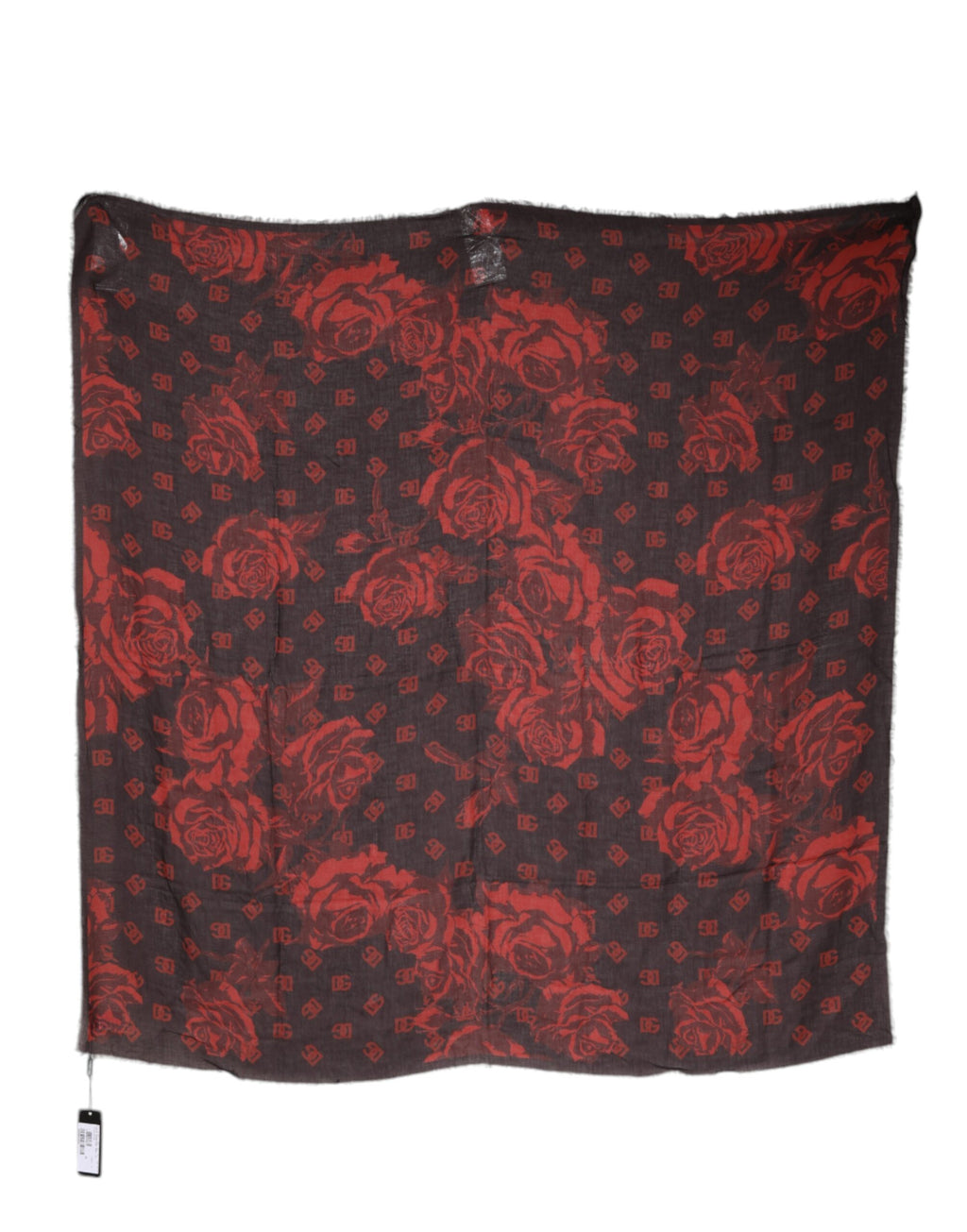 Dolce & Gabbana Schwarz Rot Floral Modal Wickelschal Schal