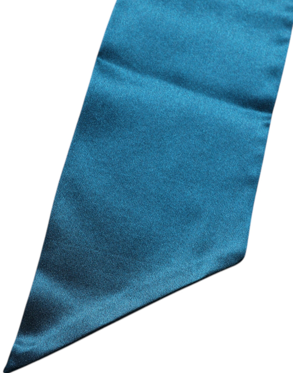 Dolce & Gabbana Dunkelgrüner Satin-Seiden-Skinny Foulard-Schal