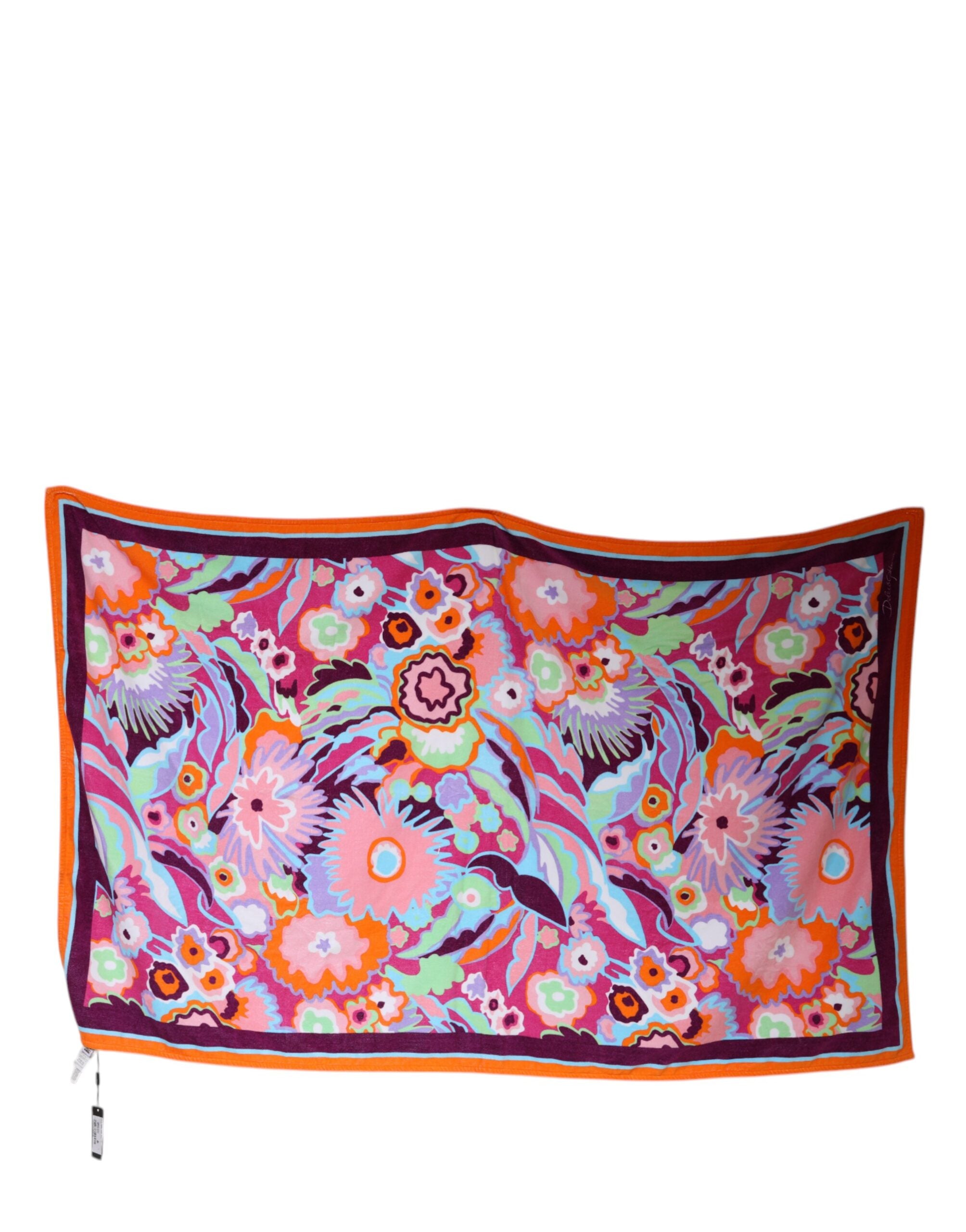 Dolce & Gabbana Multicolor Floral Print Baumwolle Strandtuch
