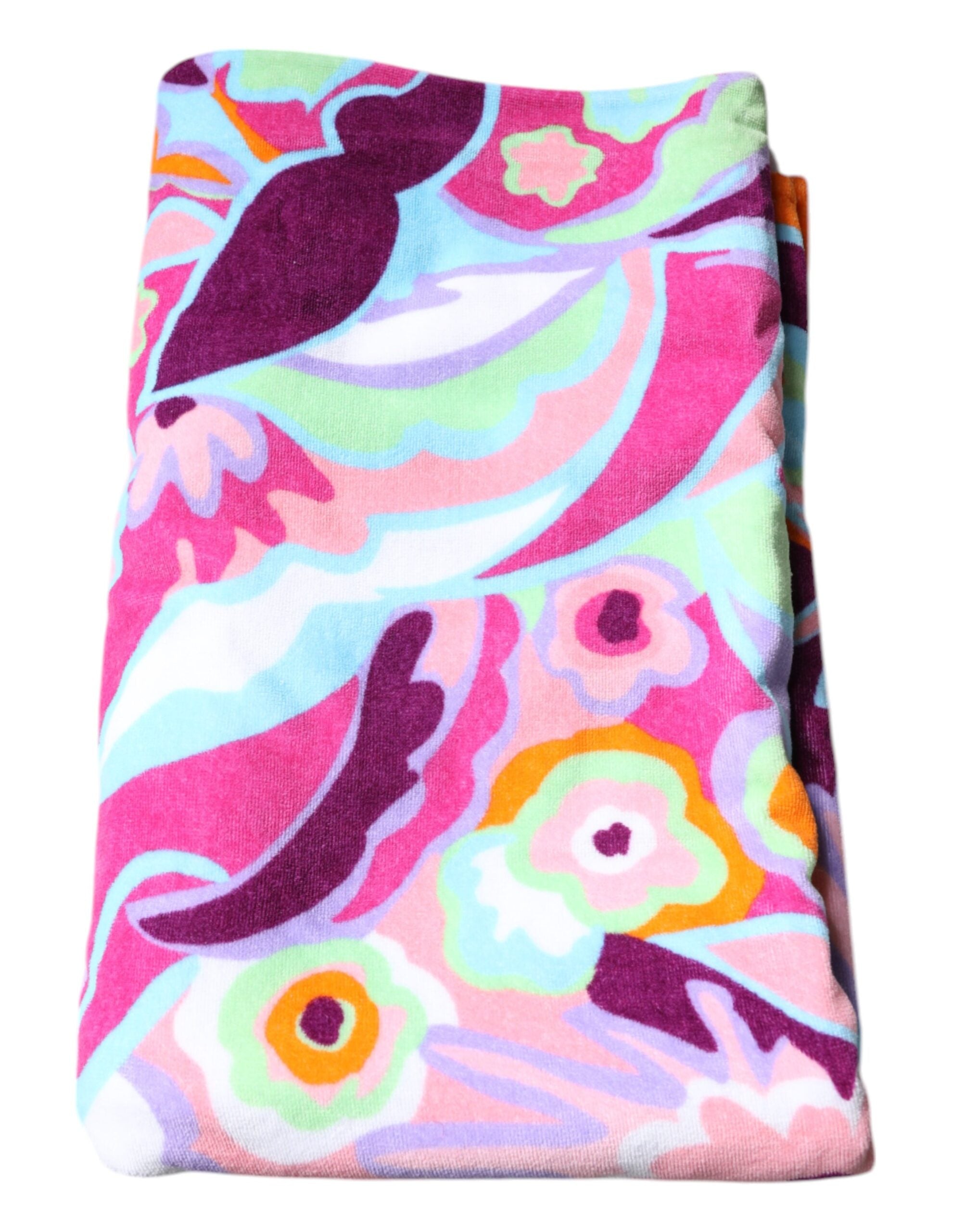 Dolce & Gabbana Multicolor Floral Print Baumwolle Strandtuch
