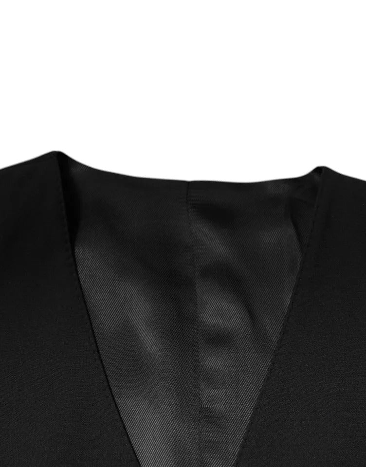 Dolce & Gabbana Schwarz Wolle Formal Dress Männer Weste Weste