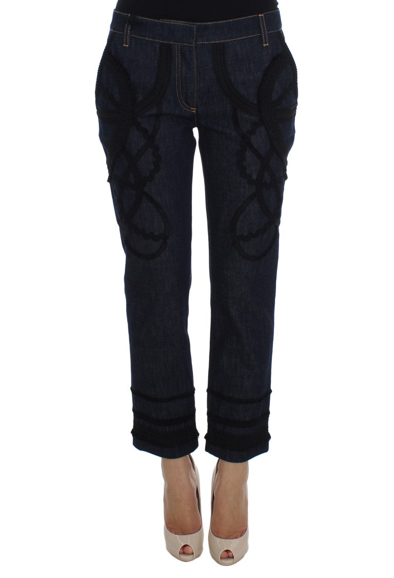 Dolce & Gabbana Blaue Jeans aus Baumwolle Capri Torero