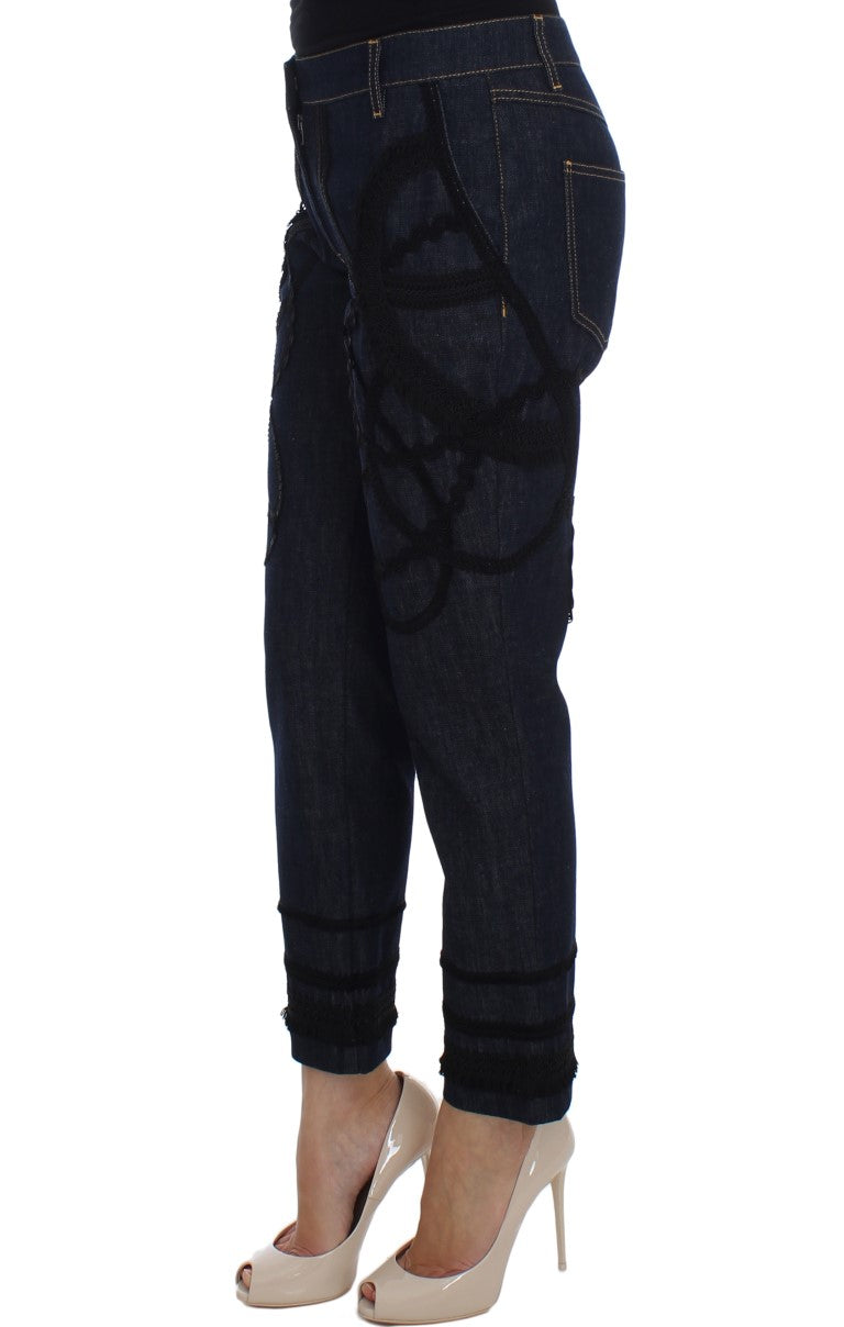 Dolce & Gabbana Blaue Jeans aus Baumwolle Capri Torero