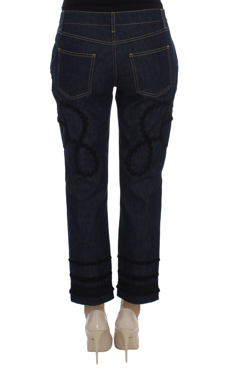 Dolce & Gabbana Blaue Jeans aus Baumwolle Capri Torero