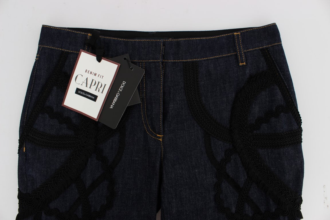 Dolce & Gabbana Blaue Jeans aus Baumwolle Capri Torero