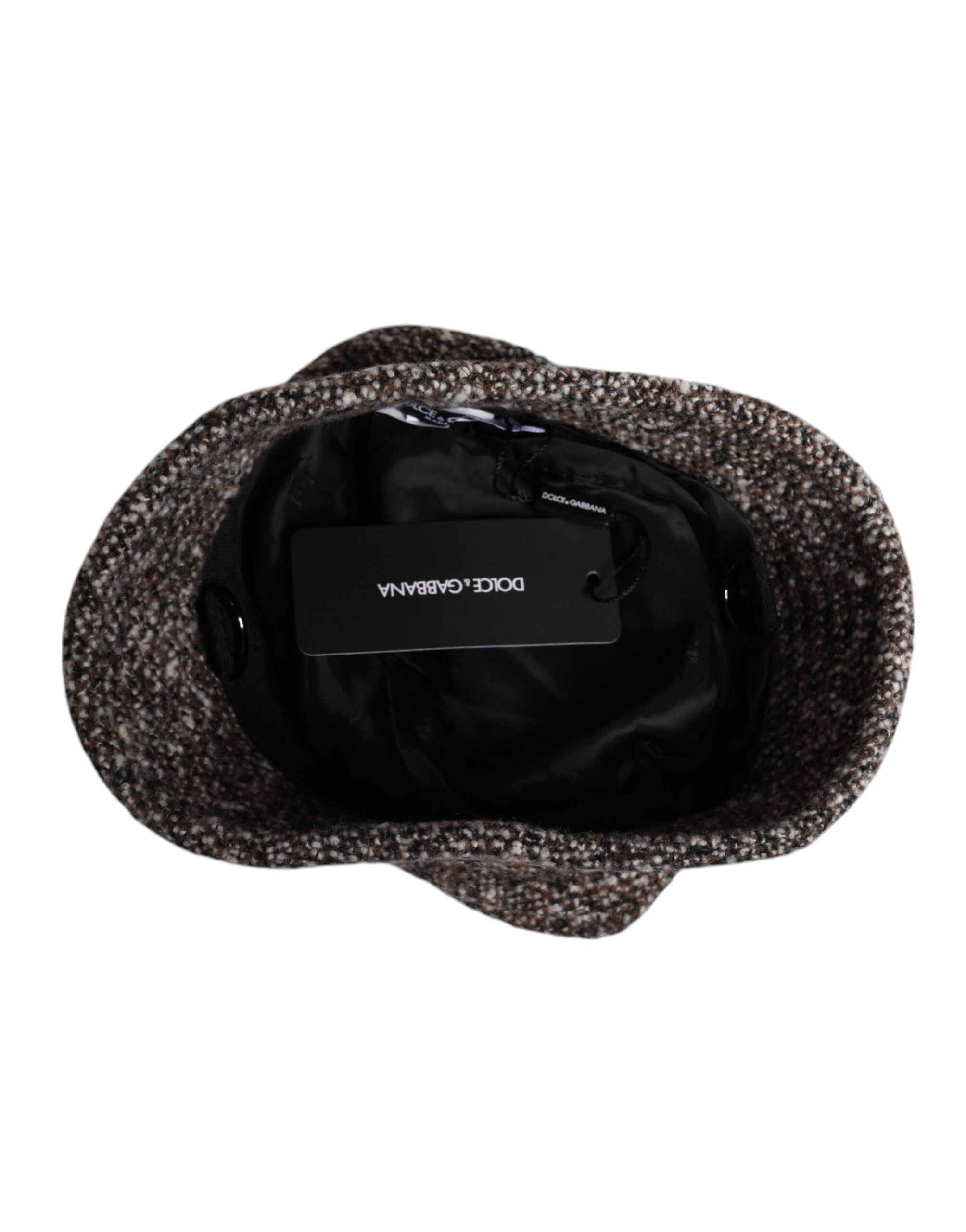 Dolce & Gabbana Brauner Eimerhut aus gewebter Alpakawolle