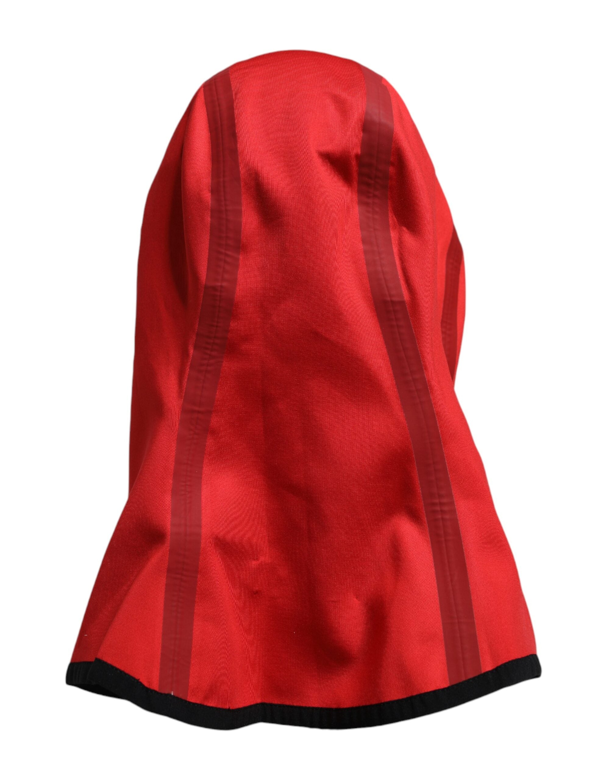 Dolce & Gabbana Rote Logo-Polyester-Mütze mit breiter Krempe Balaclava