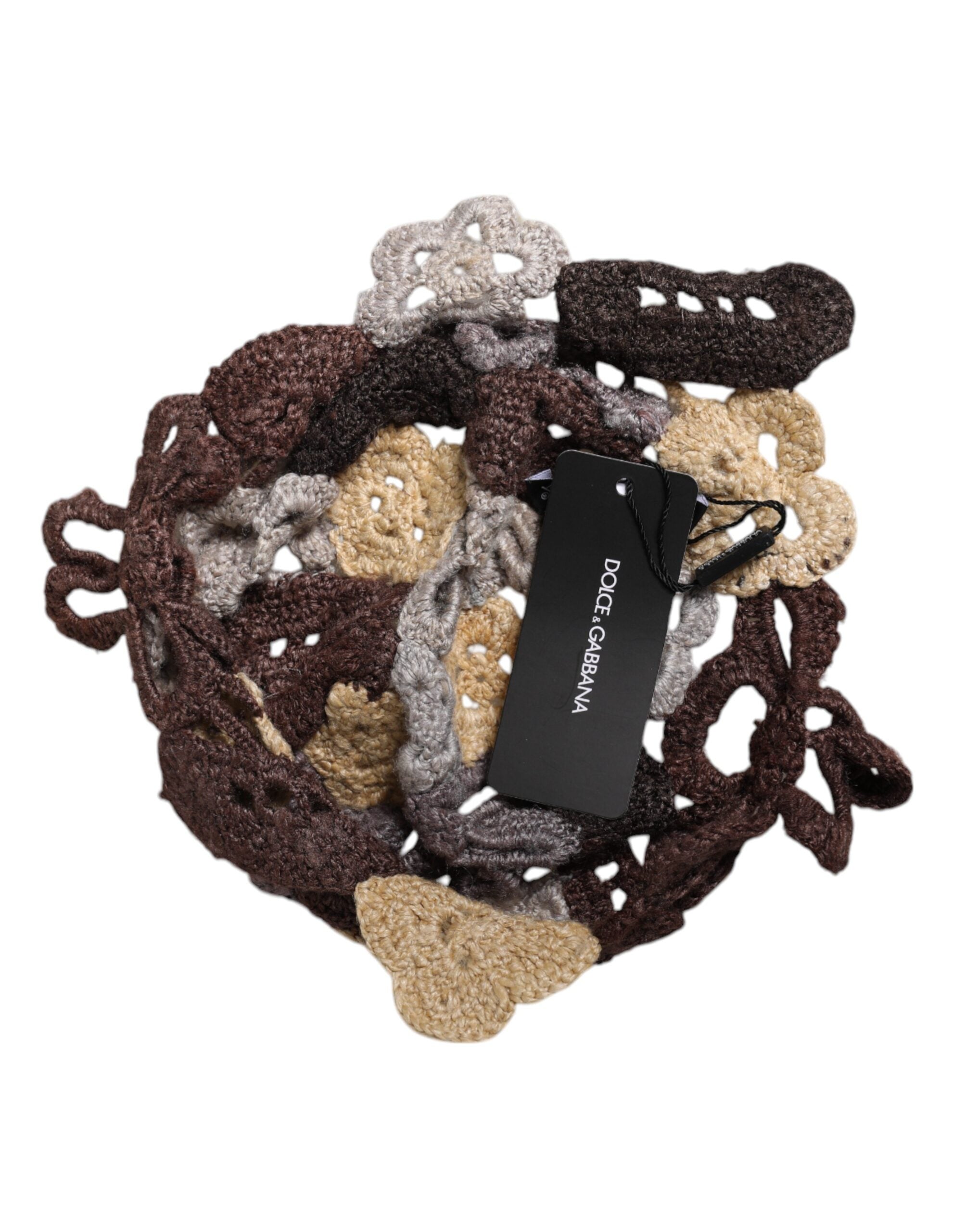 Dolce & Gabbana Multicolor Floral Seide häkeln Beanie Hut
