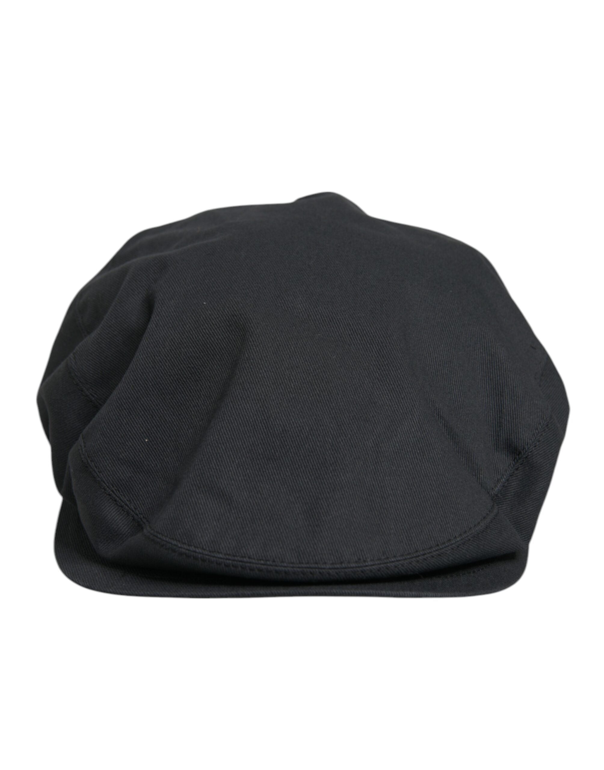 Dolce & Gabbana Schwarzer Baumwolle Newsboy Capello Cabbie Hut
