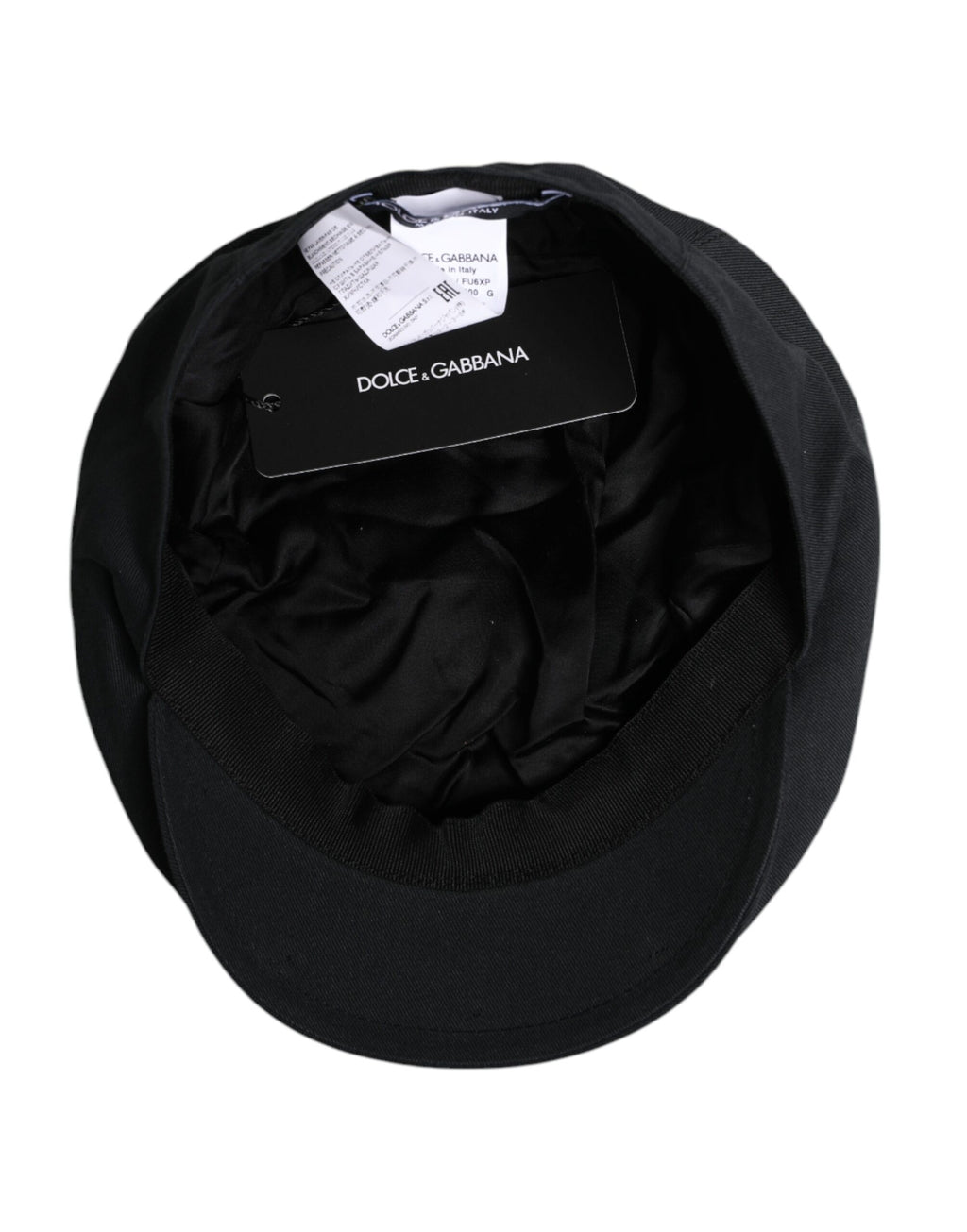 Dolce & Gabbana Schwarzer Baumwolle Newsboy Capello Cabbie Hut