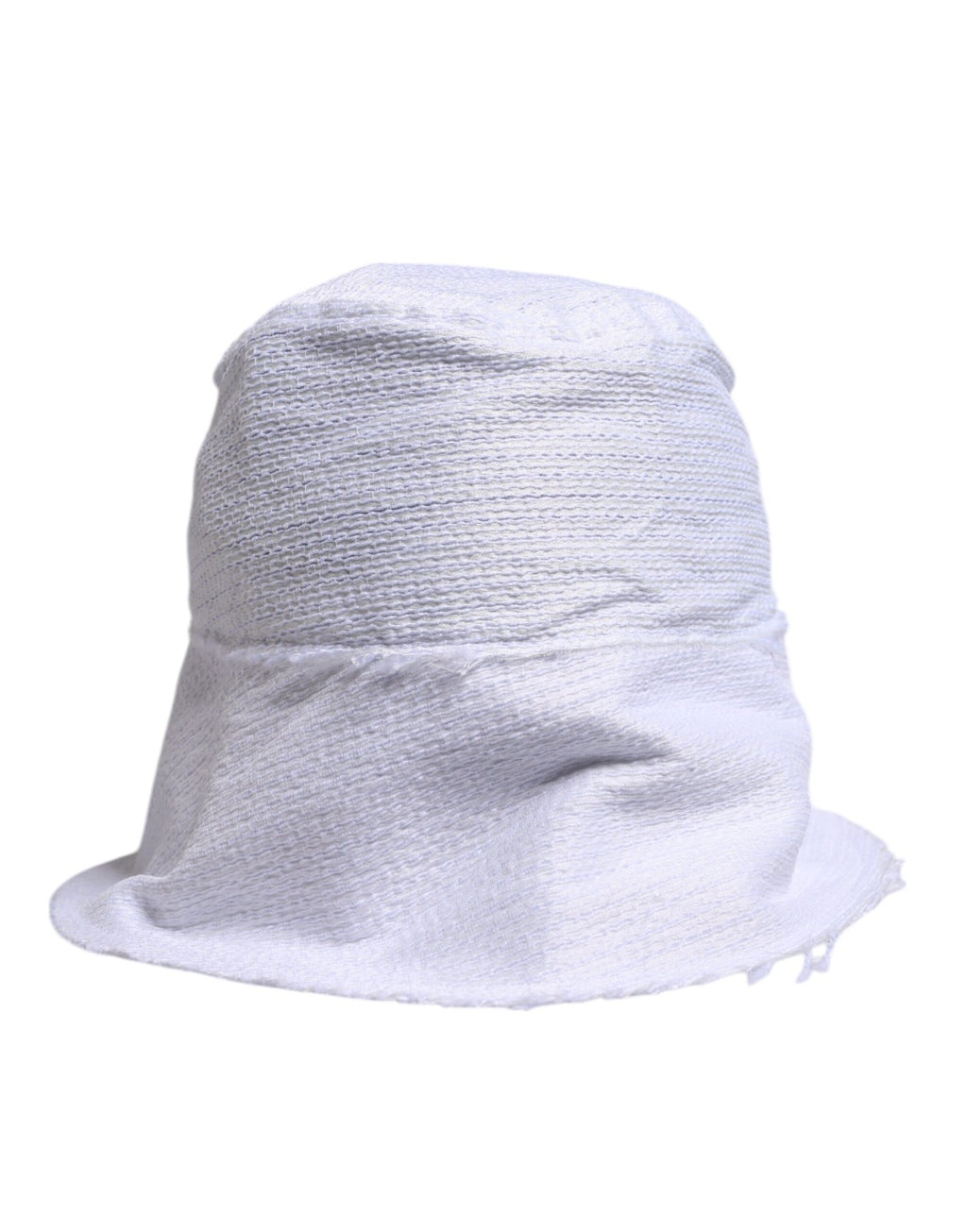 Dolce & Gabbana Weißer Polyester-Eimerhut mit breiter Krempe