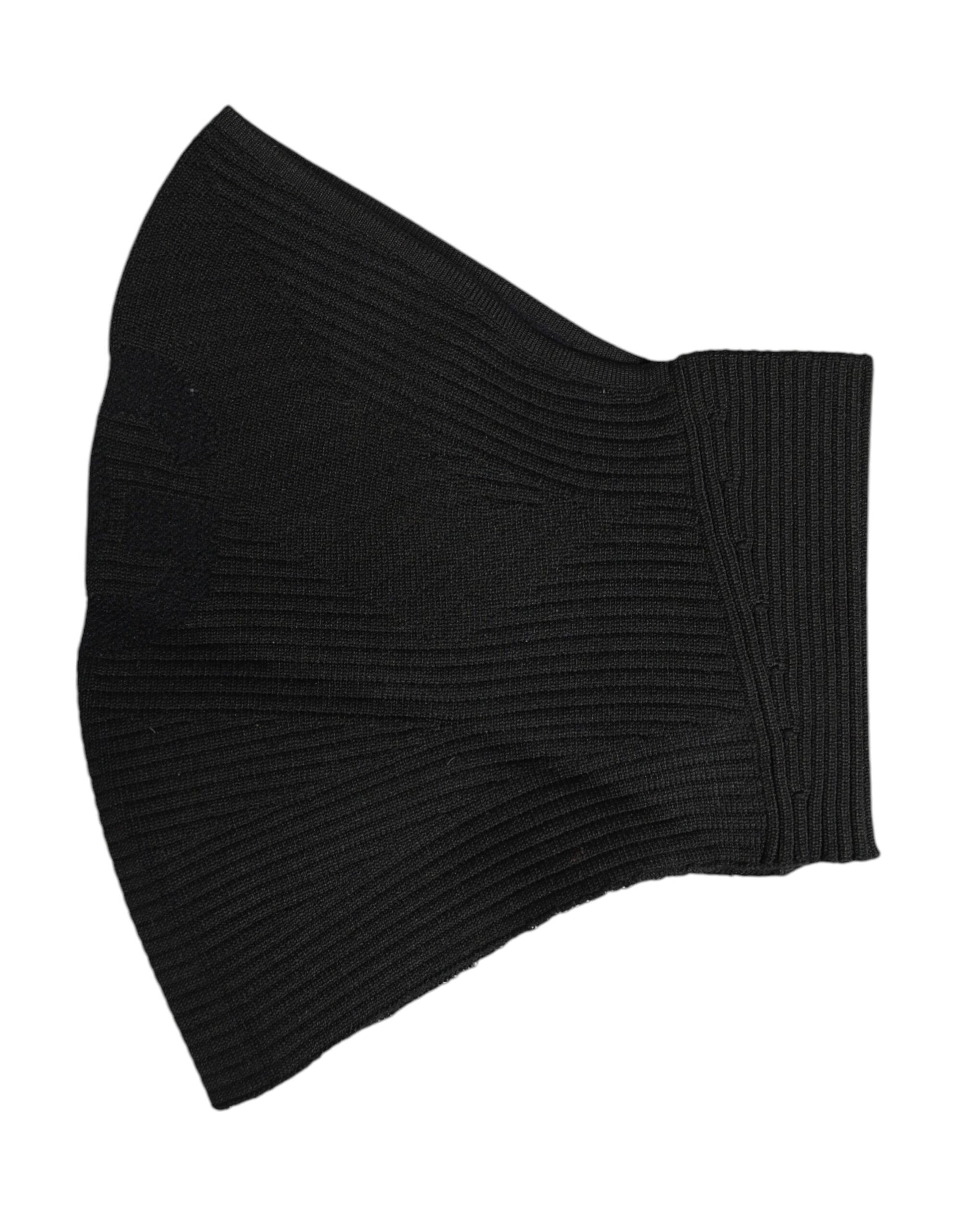 Dolce & Gabbana Schwarze Nylon-Strick-Skimaske Balaclava
