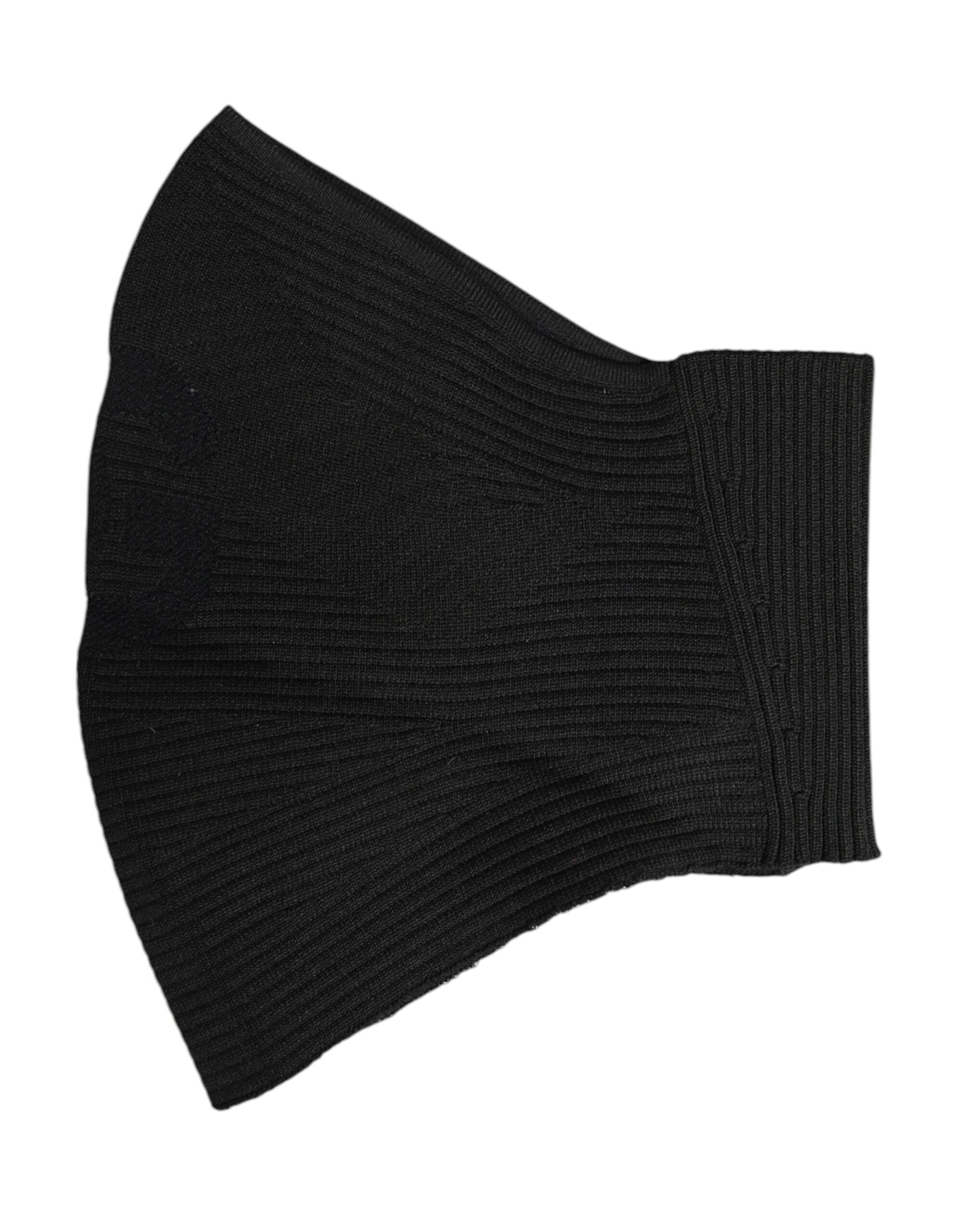 Dolce & Gabbana Schwarze Nylon-Strick-Skimaske Balaclava
