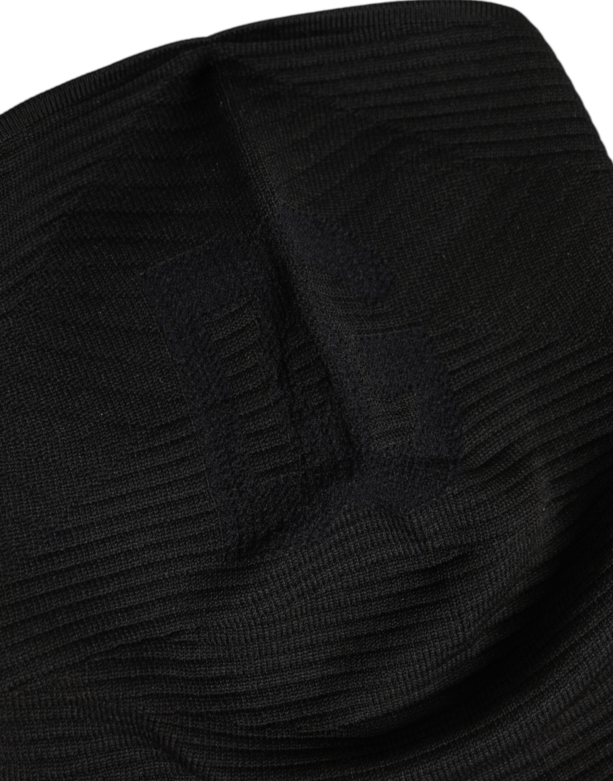 Dolce & Gabbana Schwarze Nylon-Strick-Skimaske Balaclava