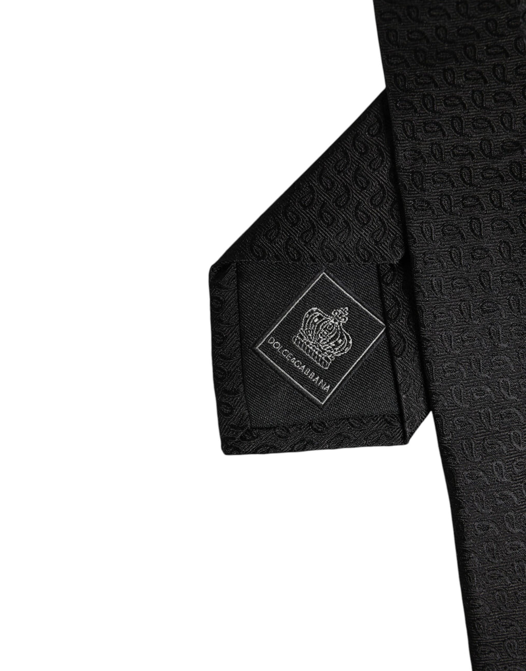 Dolce & Gabbana Schwarz gemusterte Seidenkrawatte Verstellbare Krawatte
