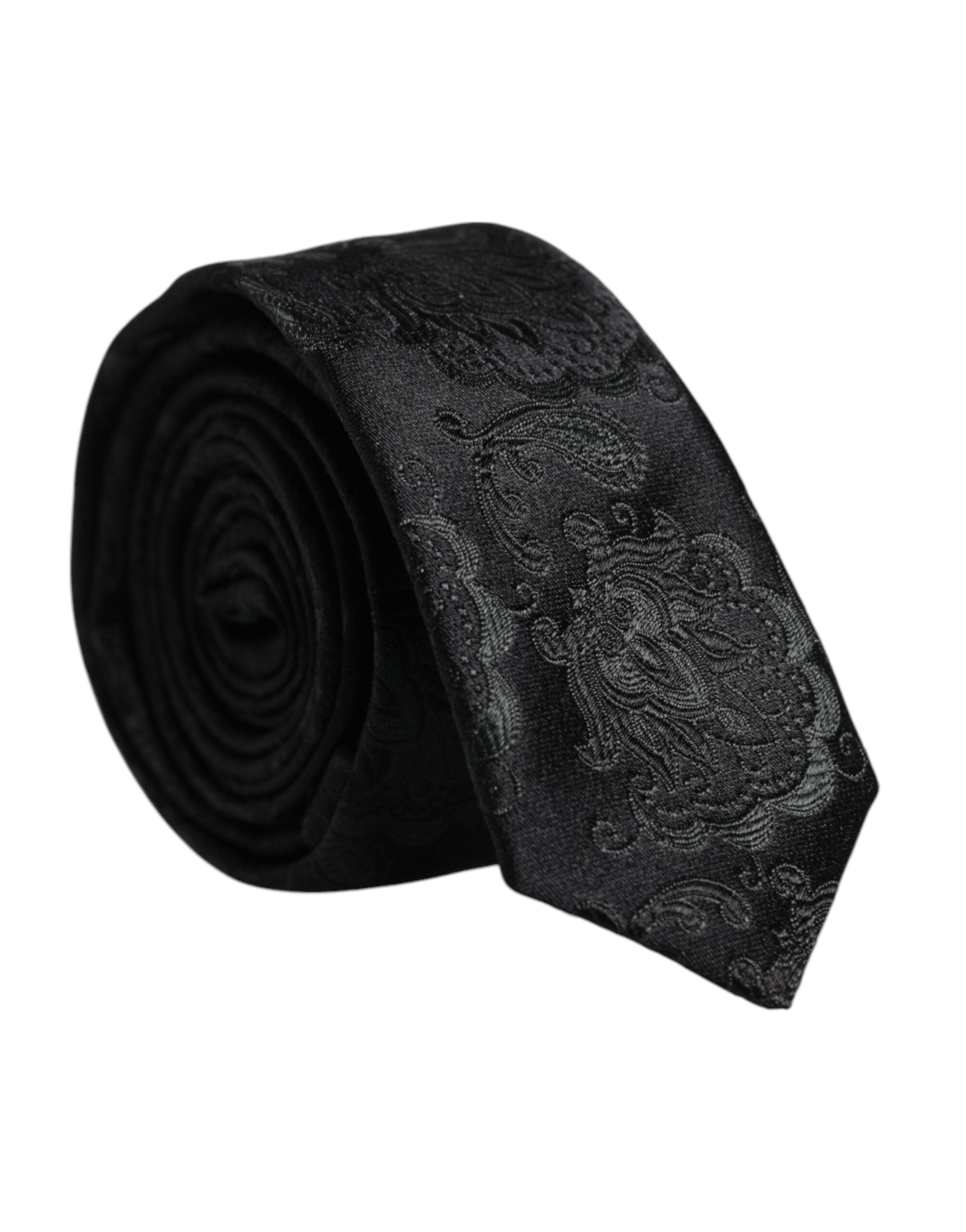 Dolce & Gabbana Dunkelgrüne florale Seidenkrawatte, verstellbar
