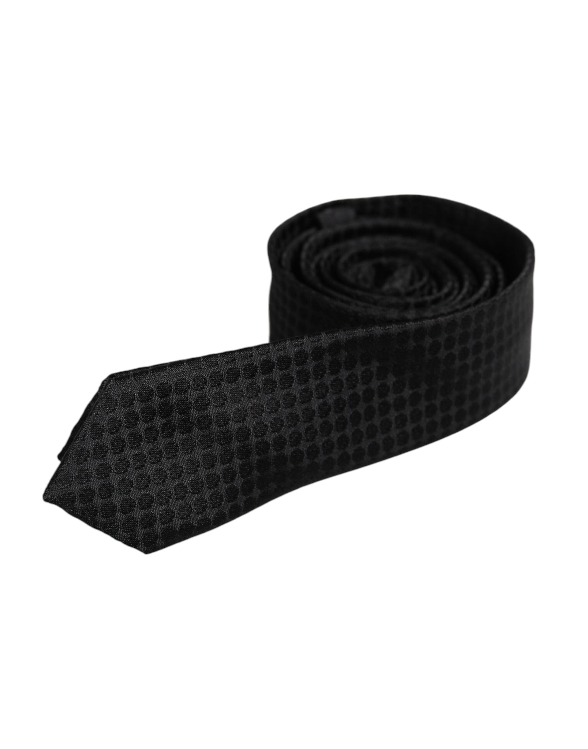 Dolce & Gabbana Schwarze Kreise Seidenkrawatte verstellbar