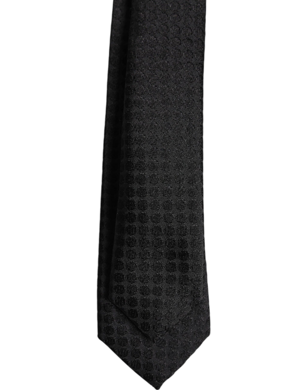 Dolce & Gabbana Schwarze Kreise Seidenkrawatte verstellbar